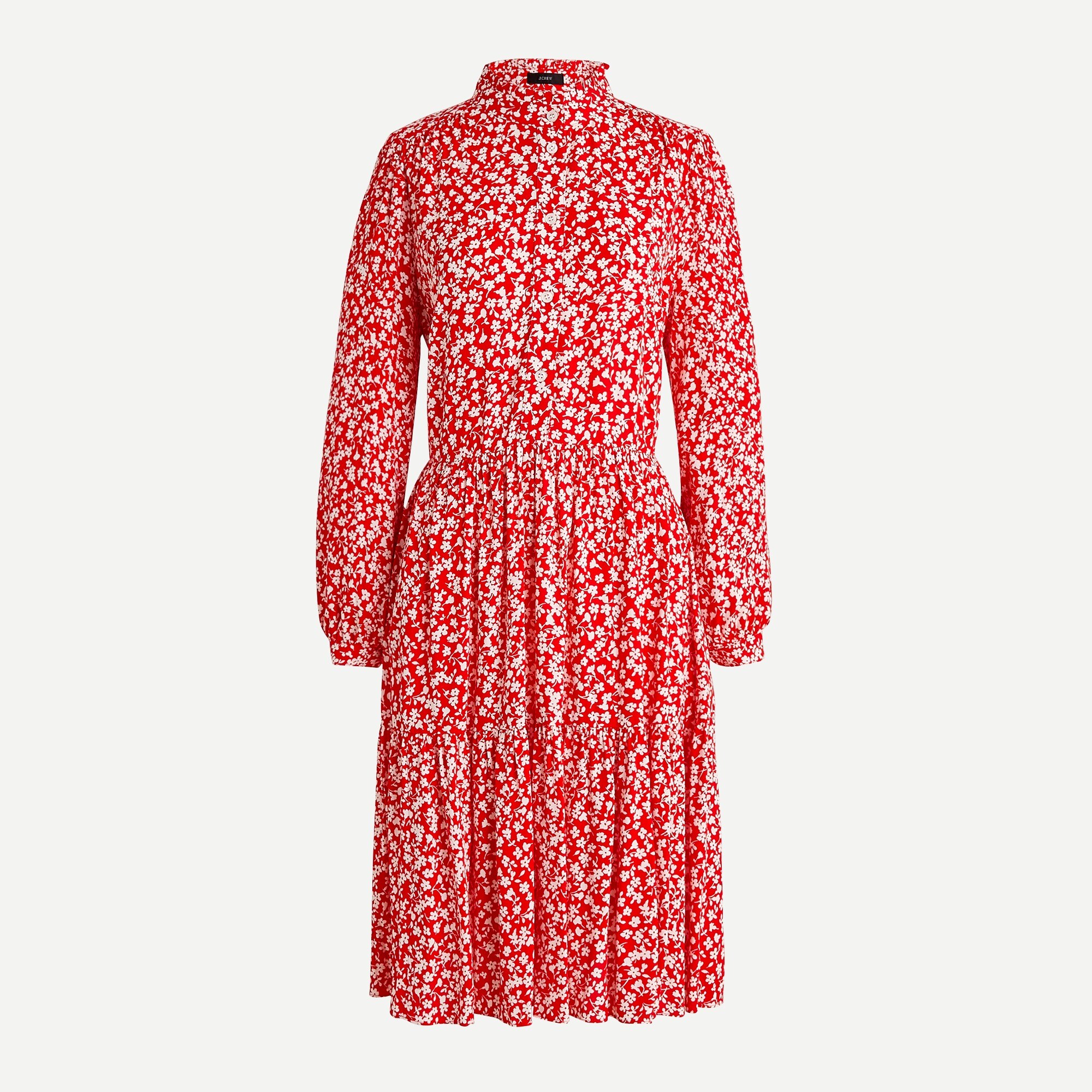 Shirt-dress in tossed bouquet print