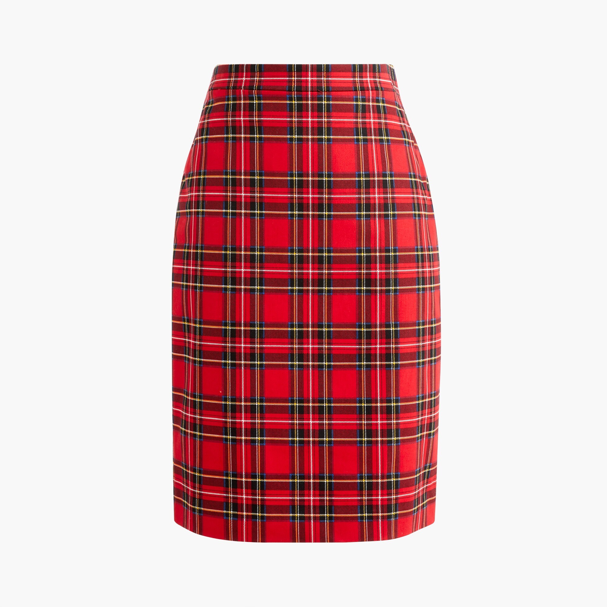 Tartan cotton sateen pencil skirt