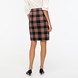 Tartan cotton sateen pencil skirt