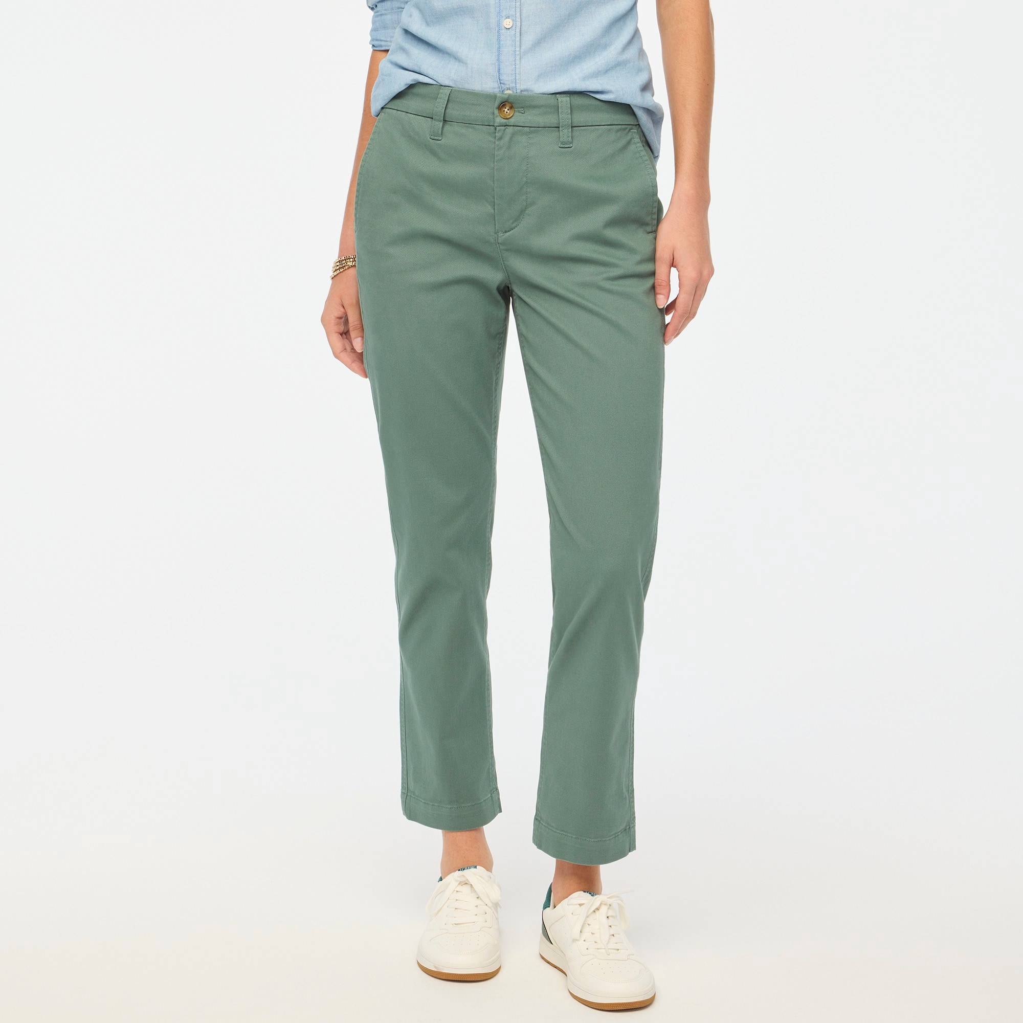 Destructed patch girlfriend chinos