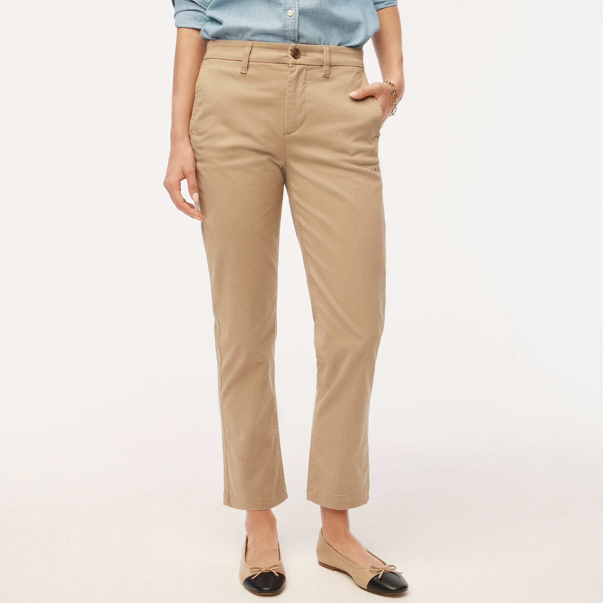 womens High-rise girlfriend chino pant