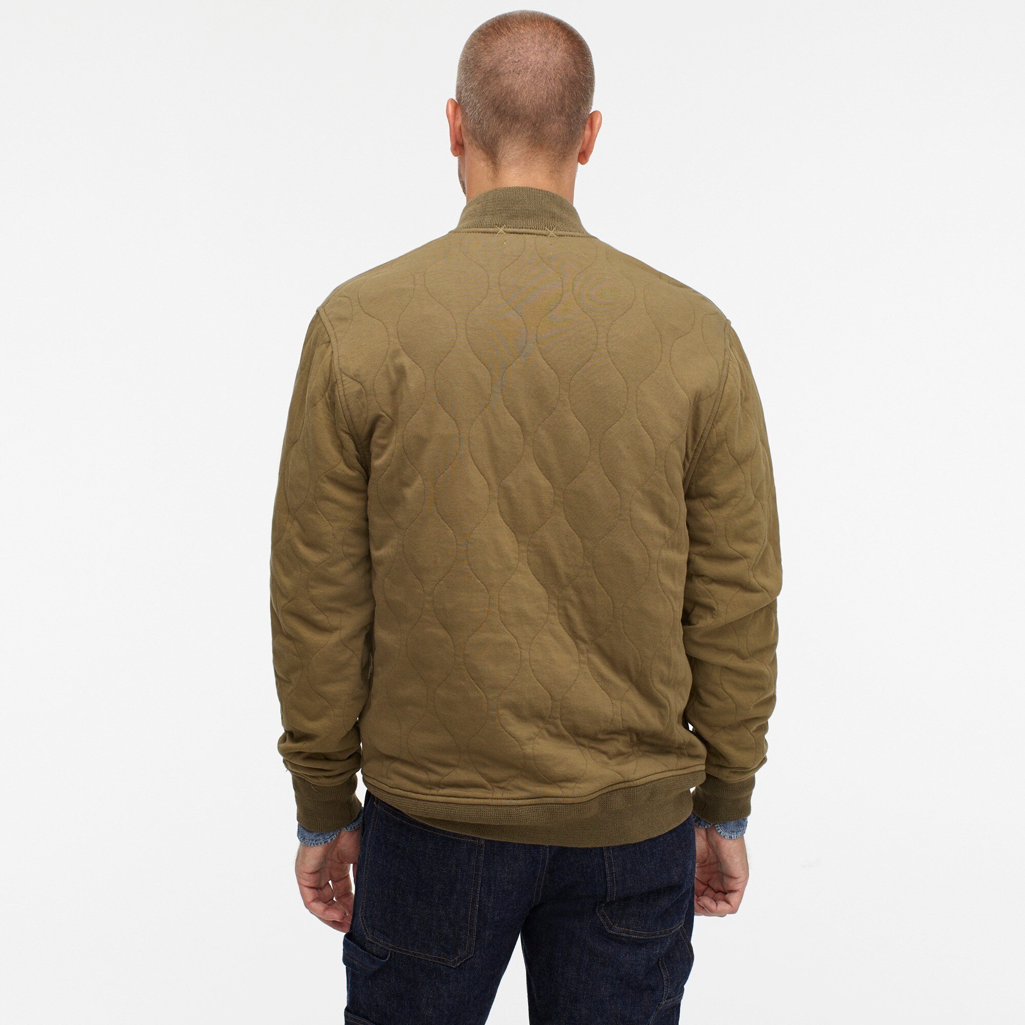 J Crew Wallace Barnes Quilted Knit Bomber Jacket