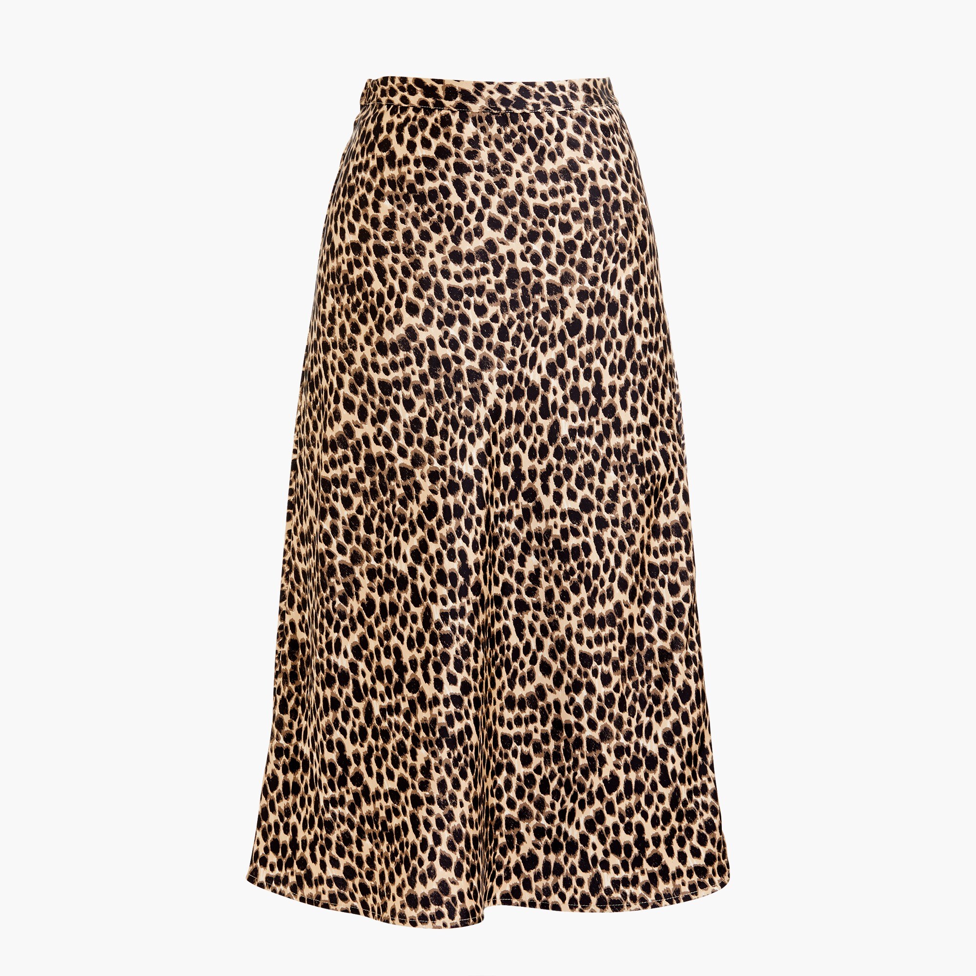 Pull-on printed bias midi skirt