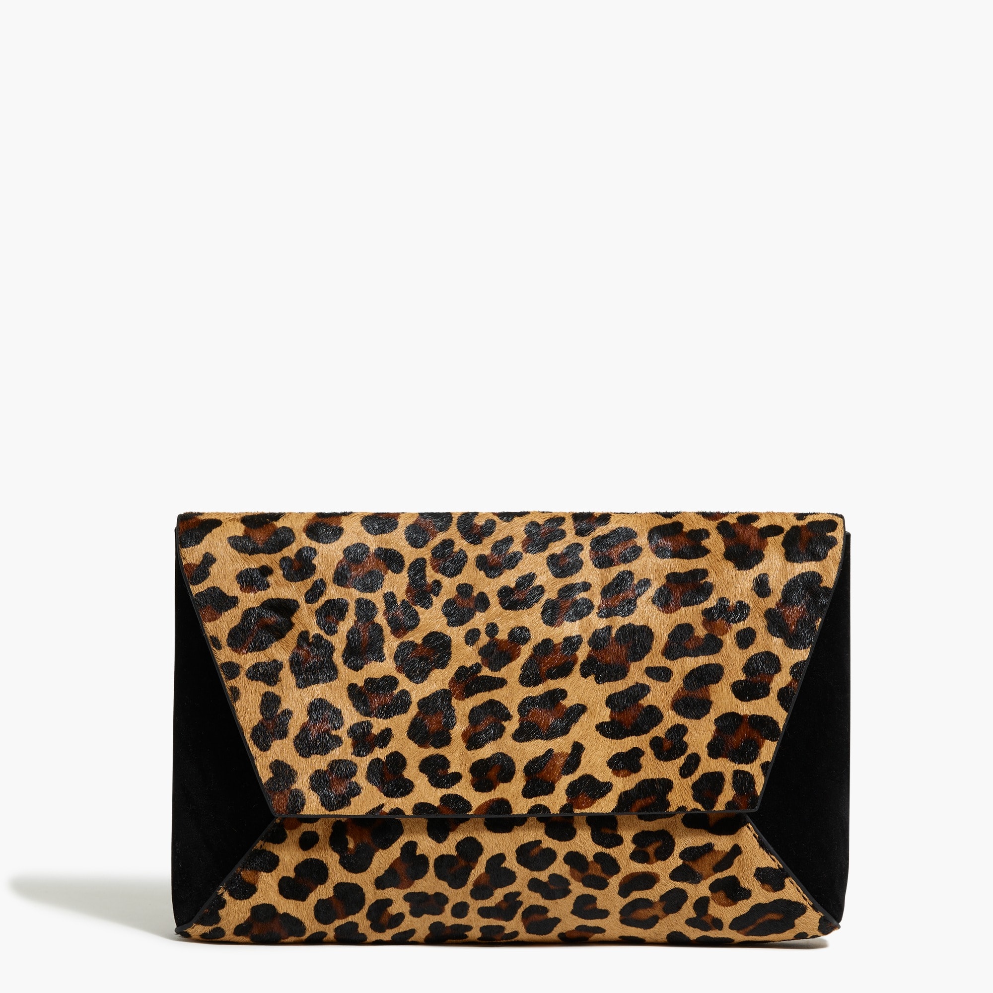 Calf hair envelope clutch