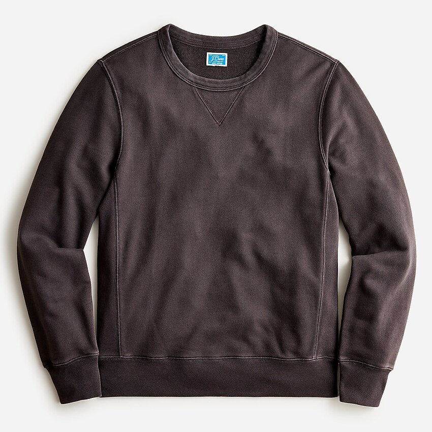 j.crew: garment-dyed french terry crewneck sweatshirt for men, right side, view zoomed