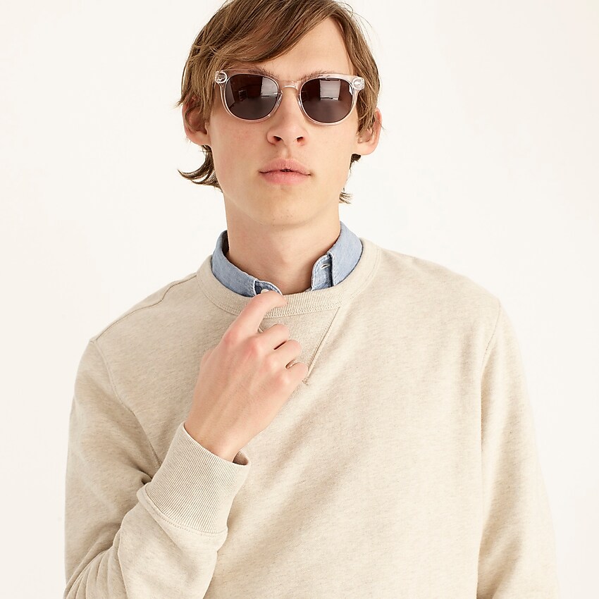 j.crew: garment-dyed french terry crewneck sweatshirt for men, right side, view zoomed