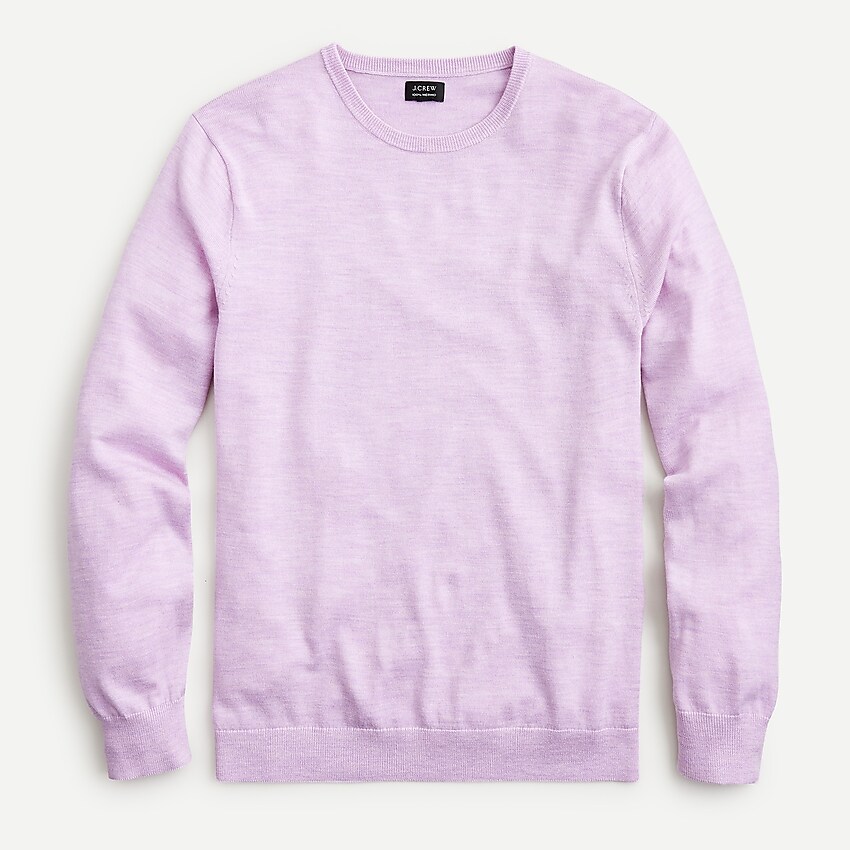j.crew: washable merino wool crewneck sweater for men, right side, view zoomed