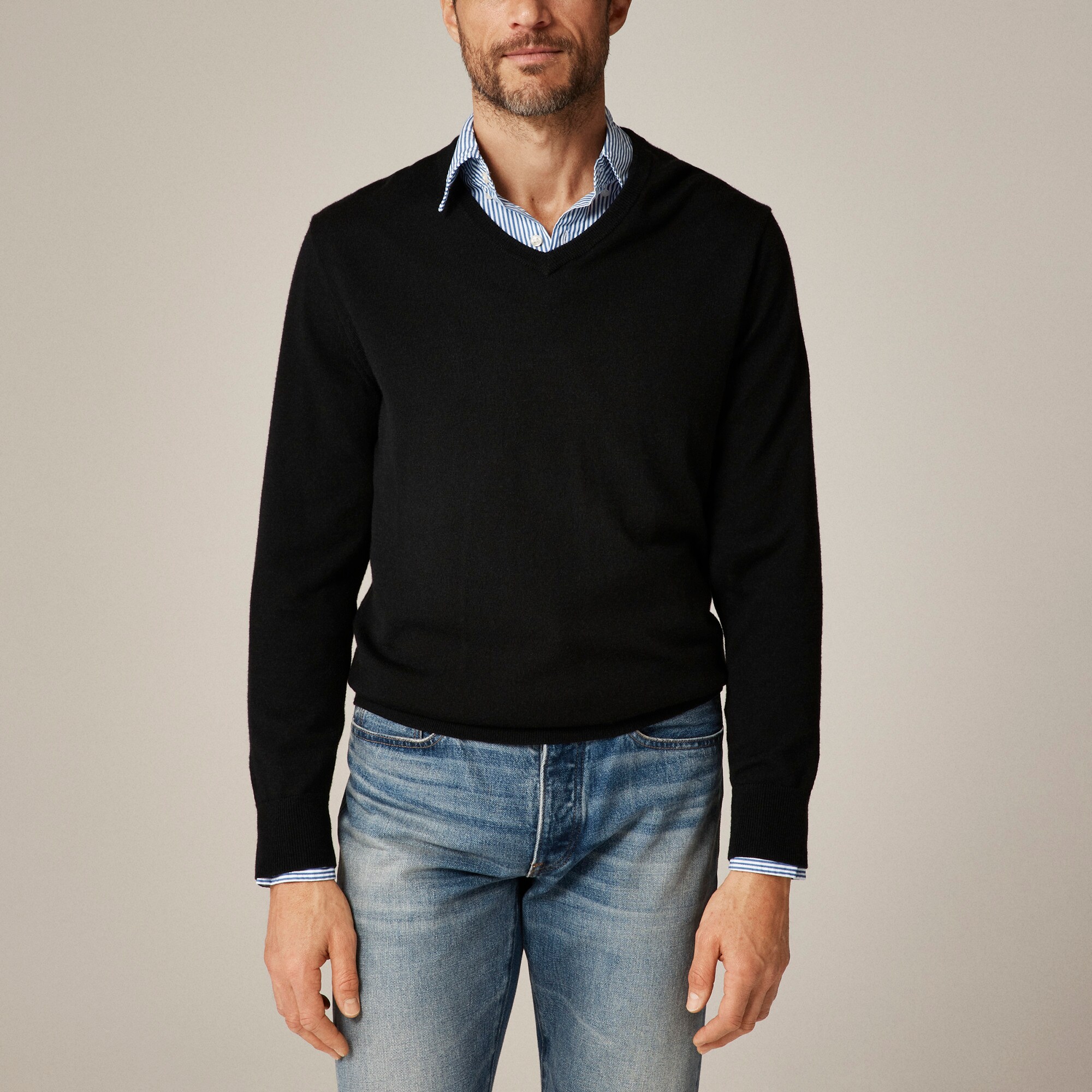 Merino wool V-neck sweater