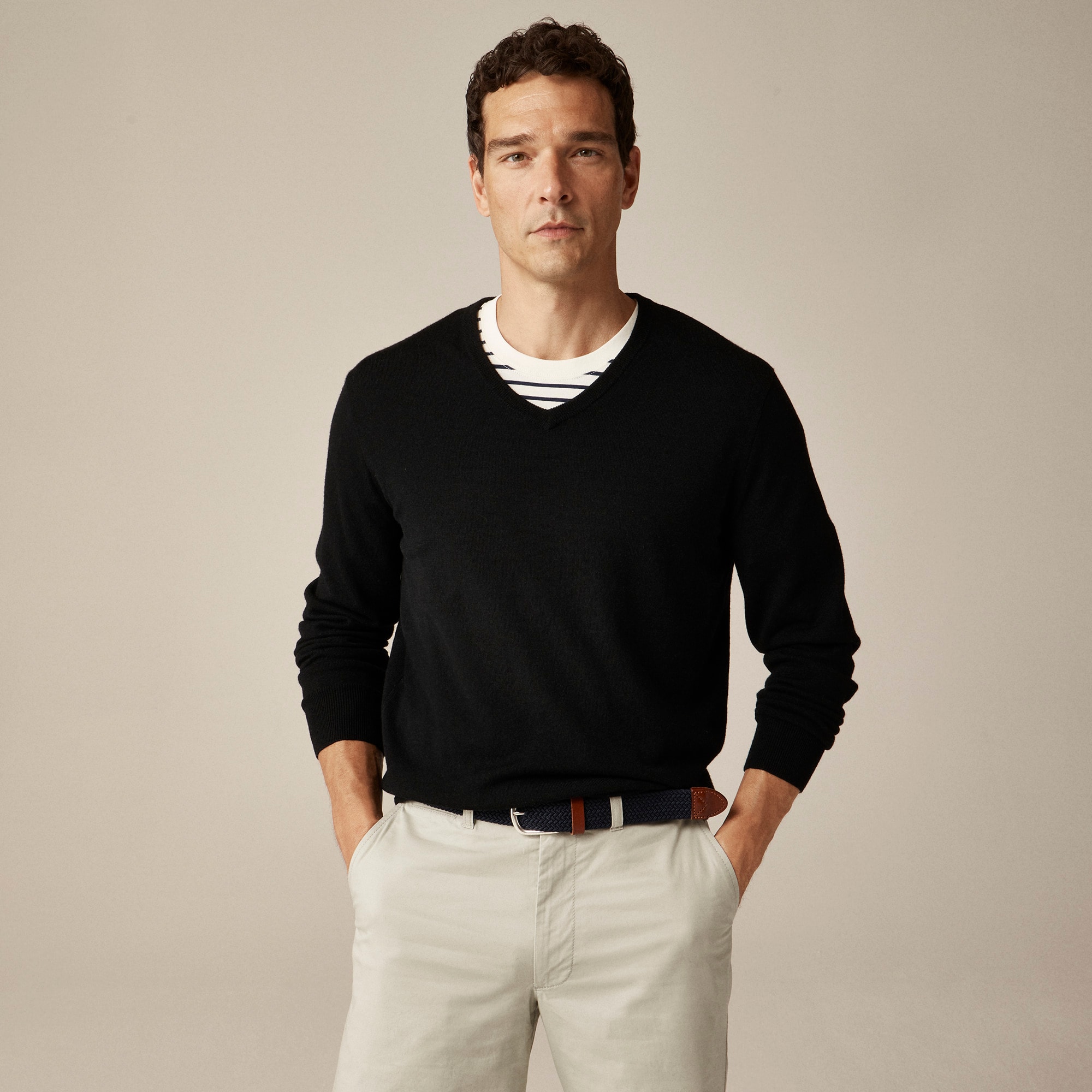  Merino wool V-neck sweater