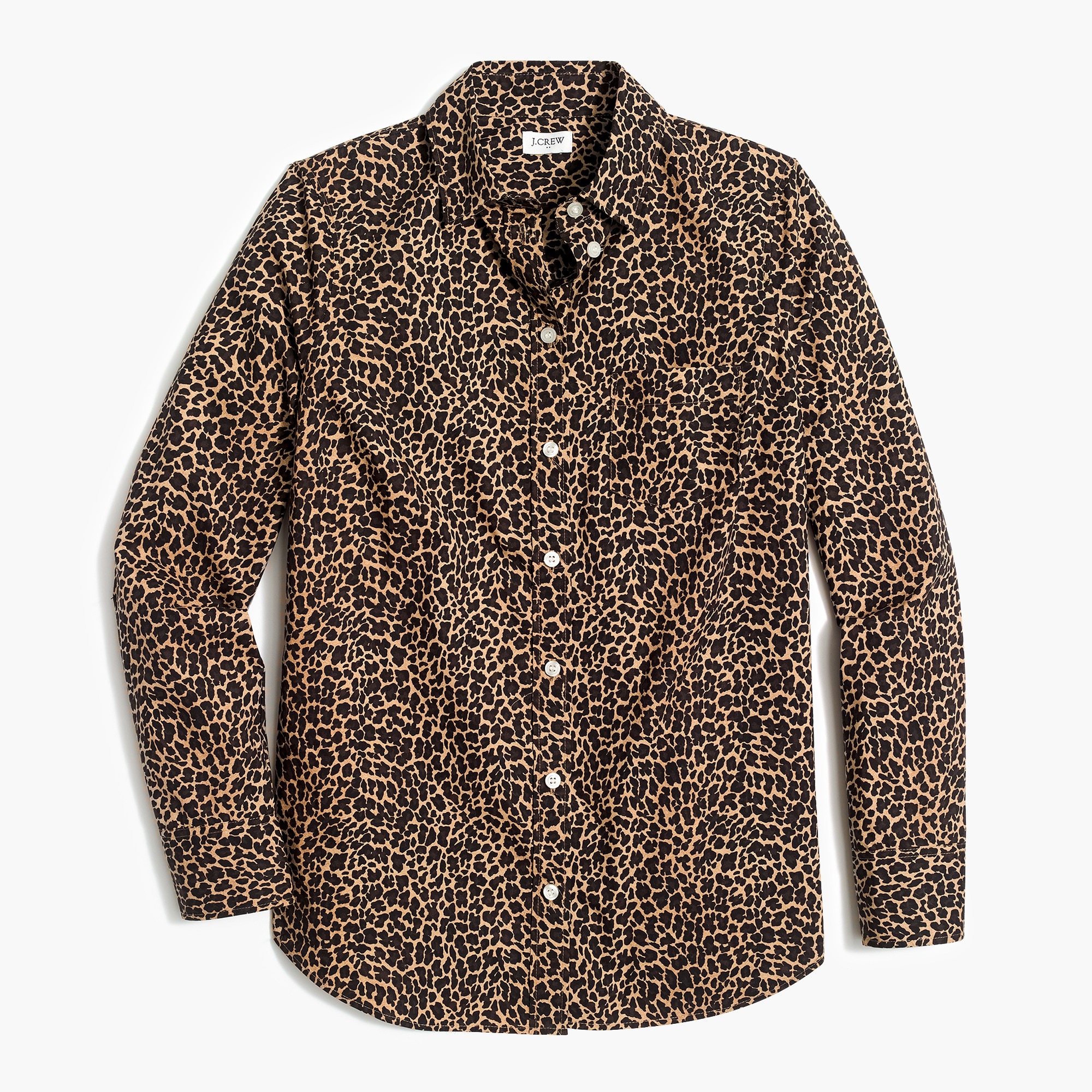 button-up leopard shirt in signature fit for women