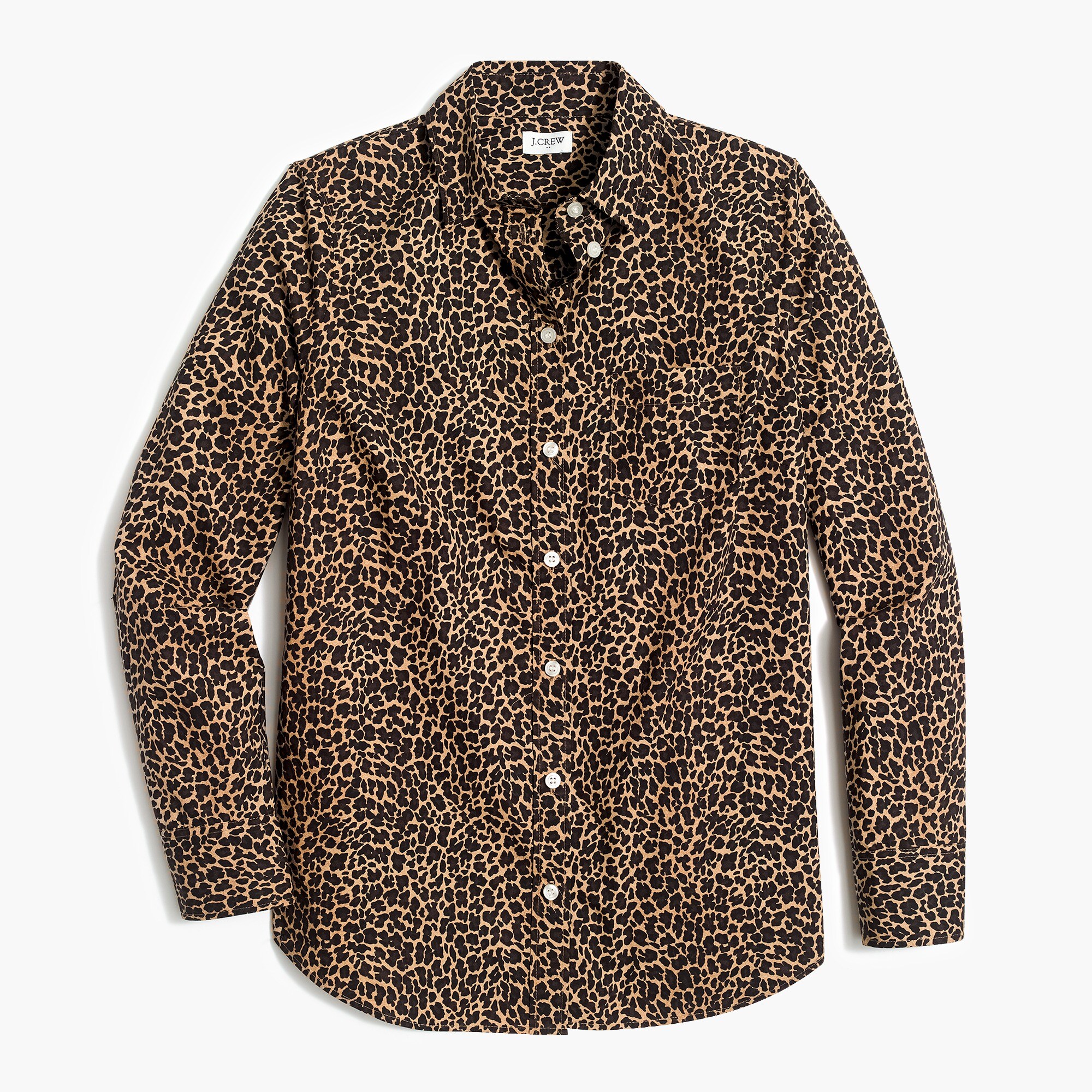 button-up leopard shirt in signature fit for women