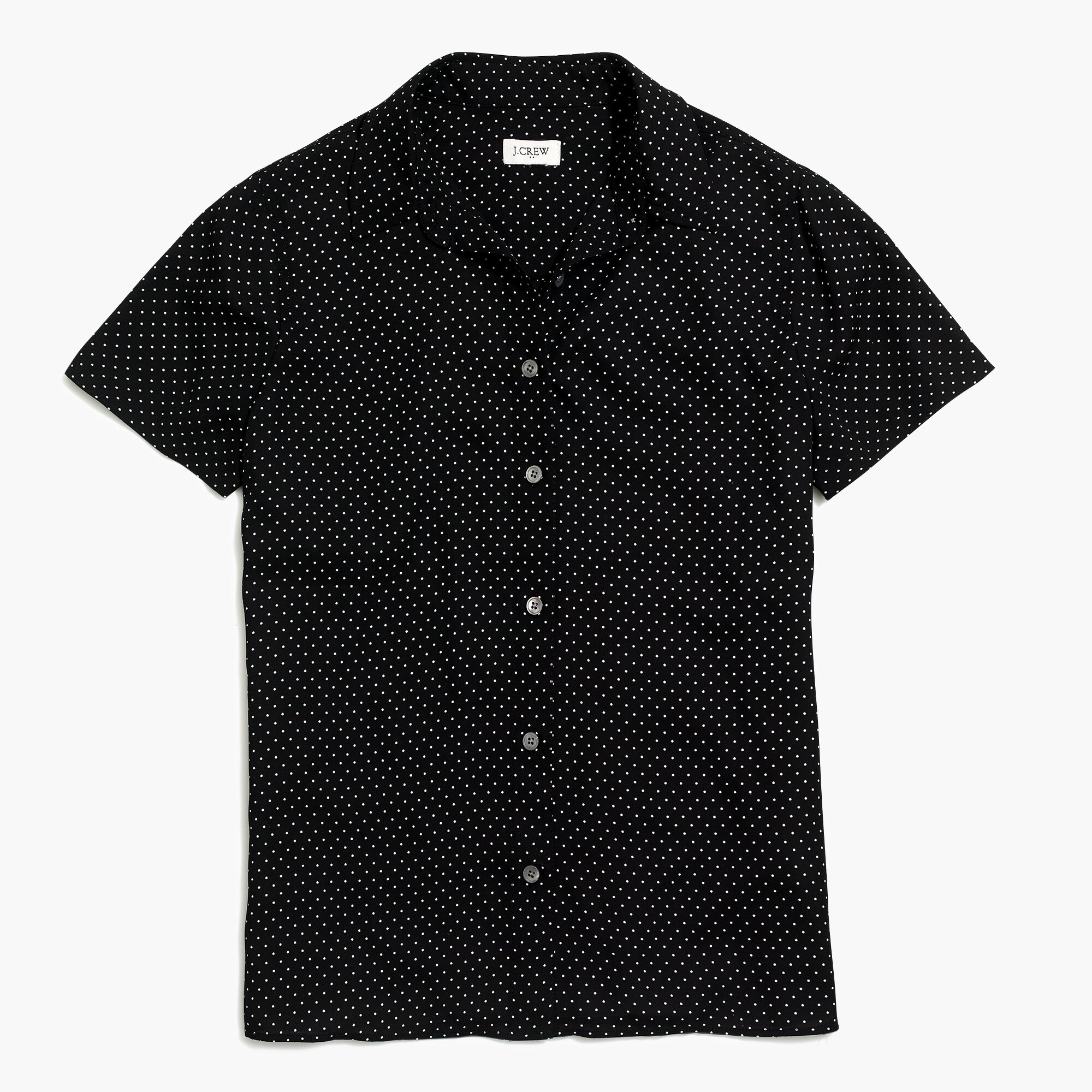 Short-sleeve button-up top