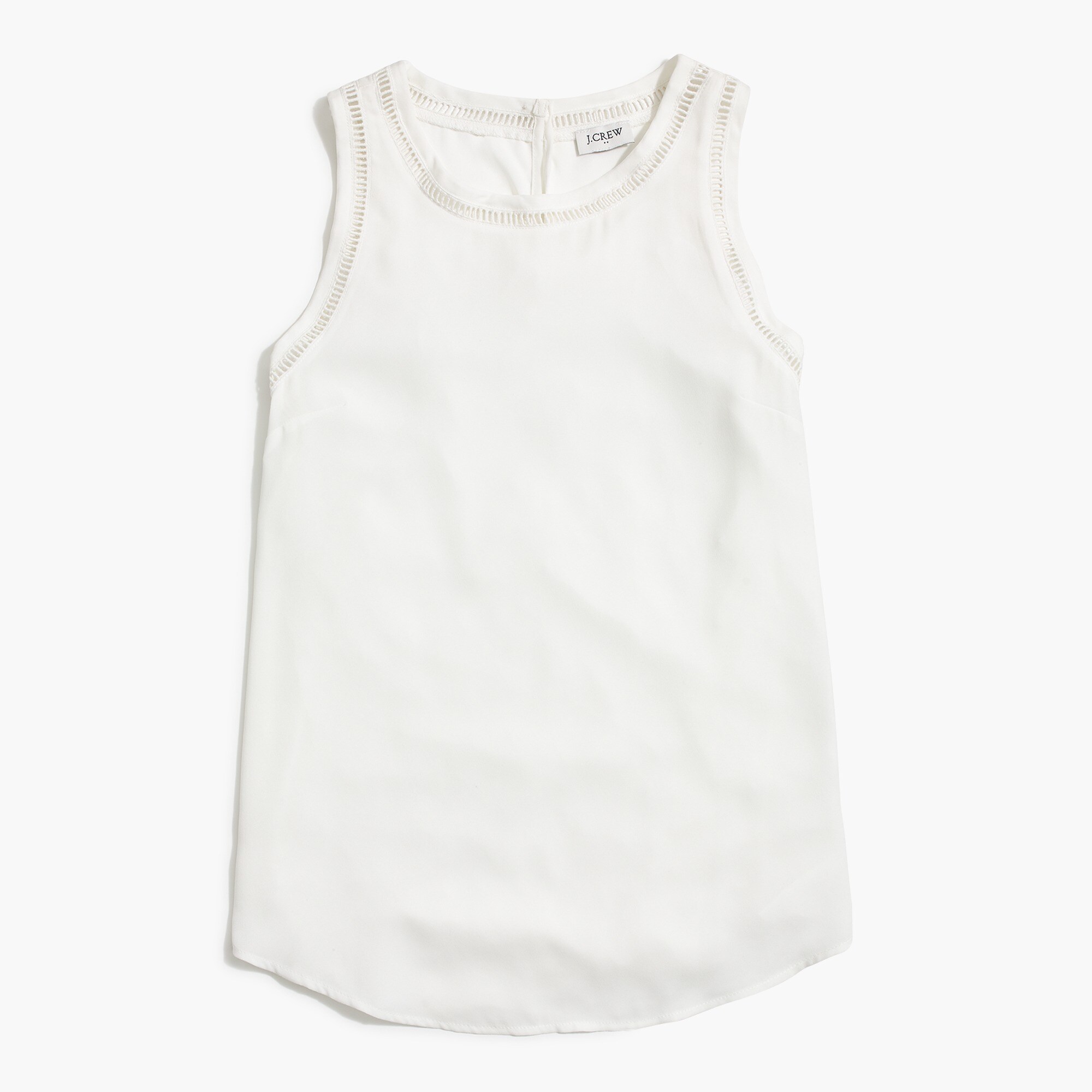 sleeveless top with ladder trim for women