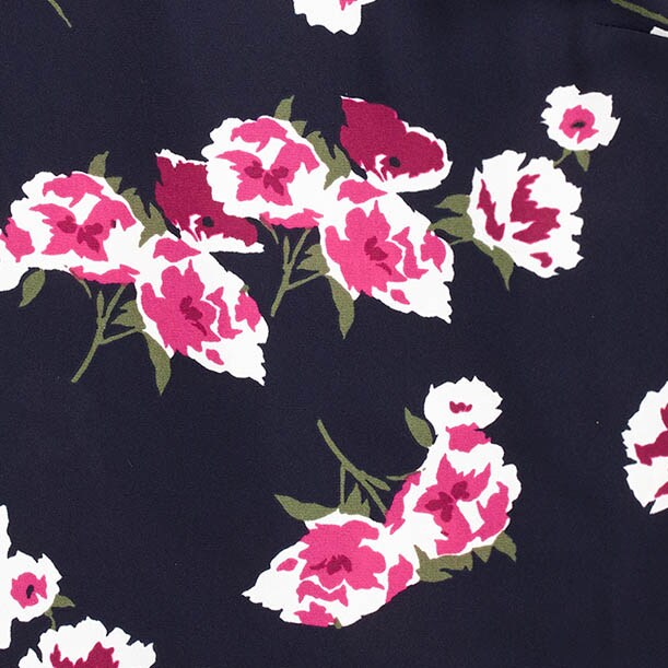 Printed sleeveless top with ladder trim NAVY MULTI factory: printed sleeveless top with ladder trim for women
