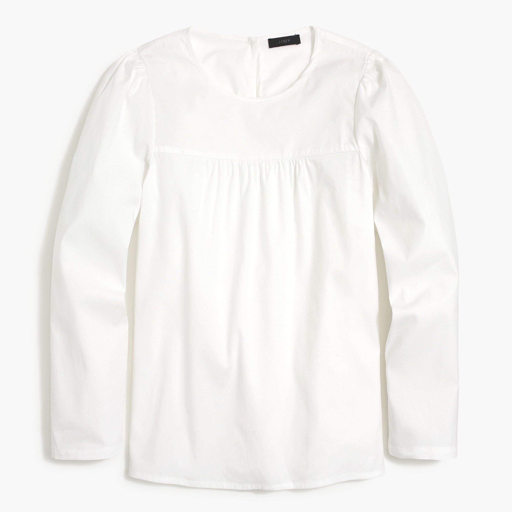 Puff-sleeve top in stretch cotton poplin
