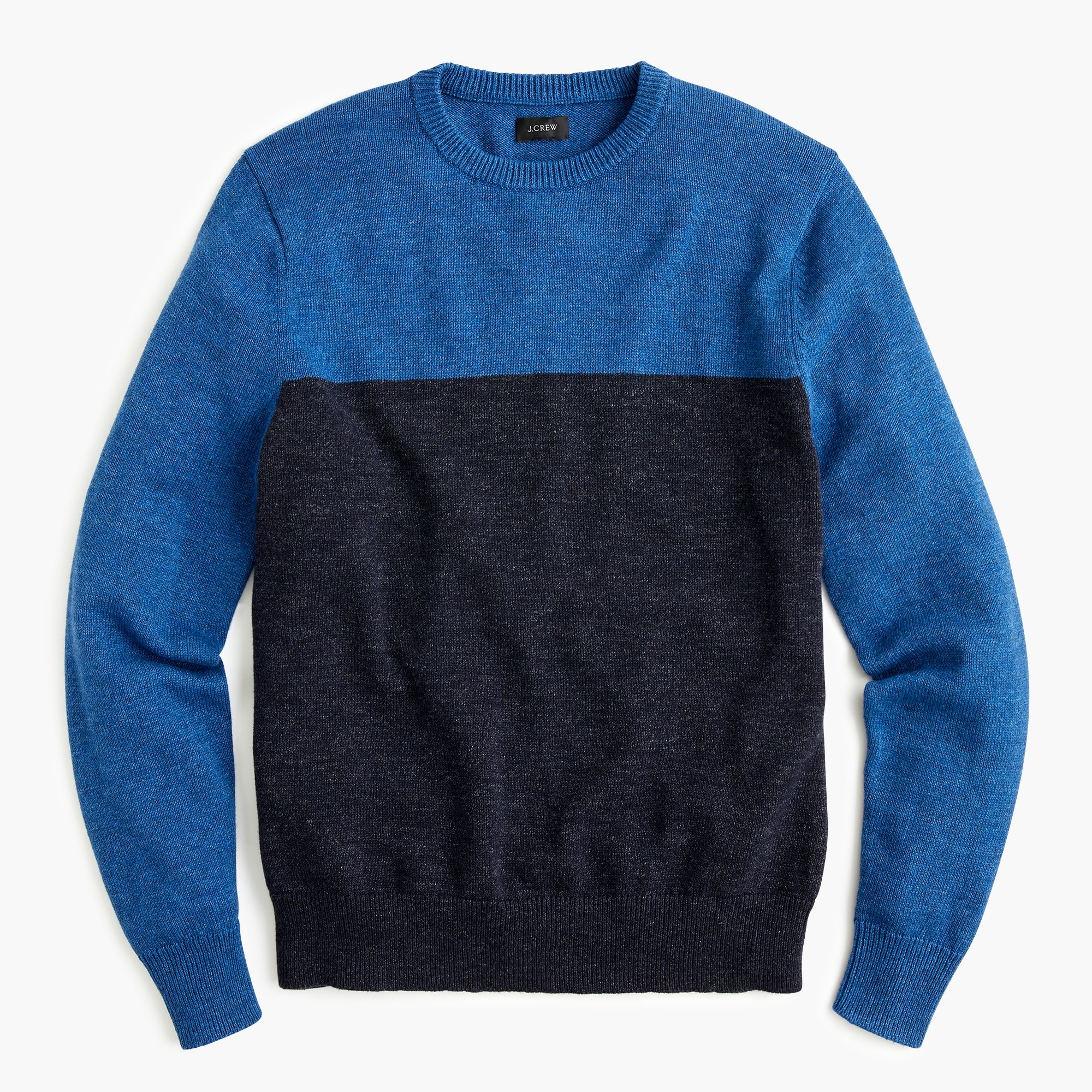 Cotton-wool Colorblock Crewneck Sweater For Men | J.Crew