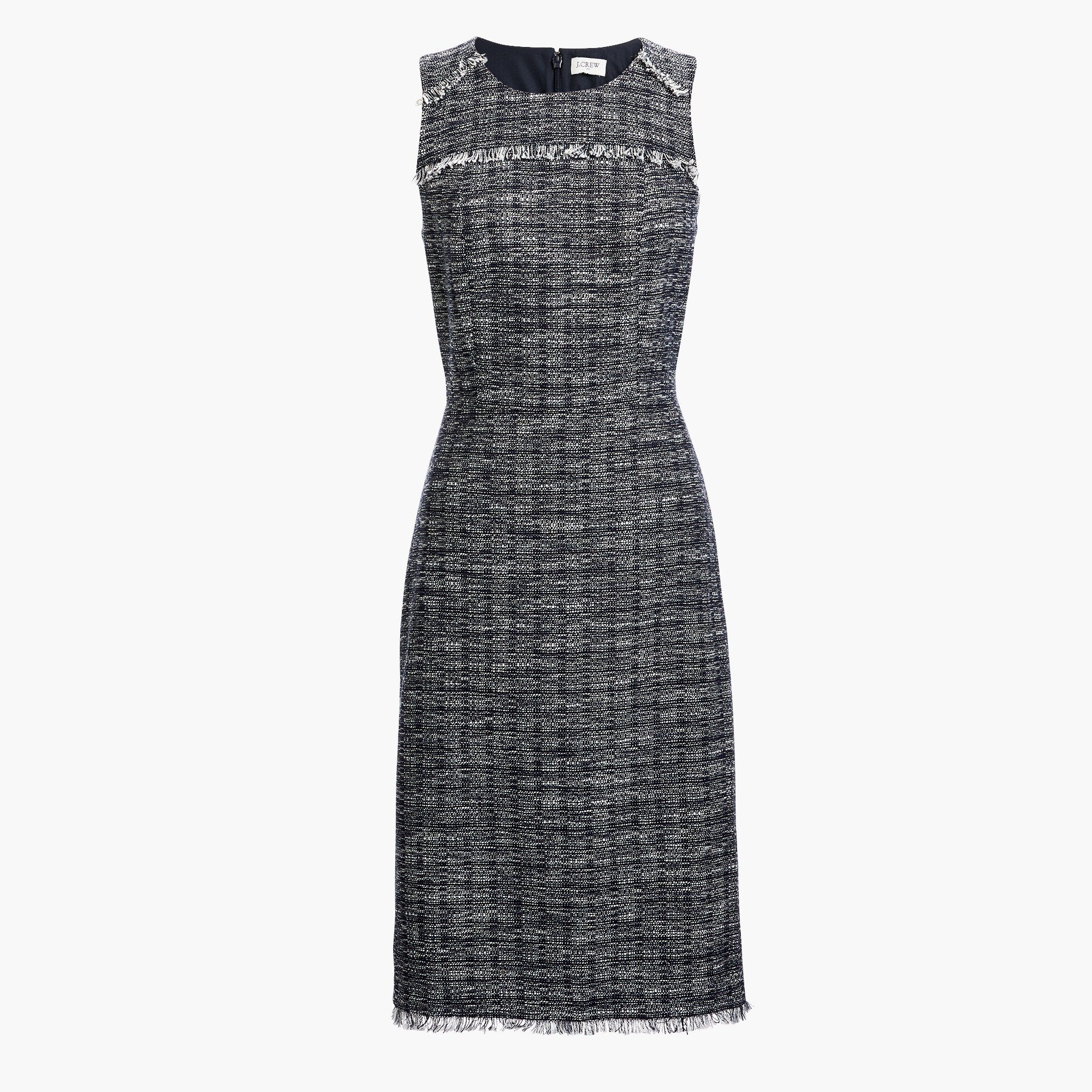 Tweed fringe sheath dress