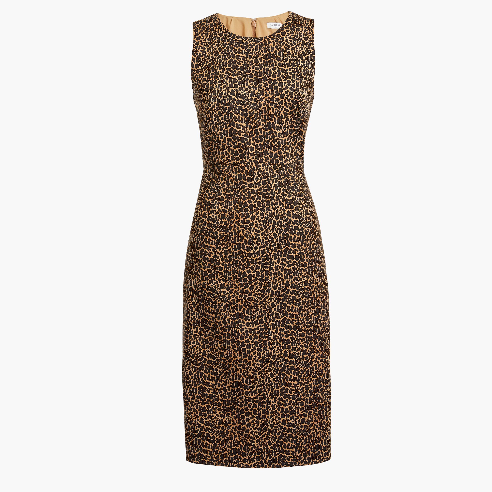 Sleeveless leopard sheath dress