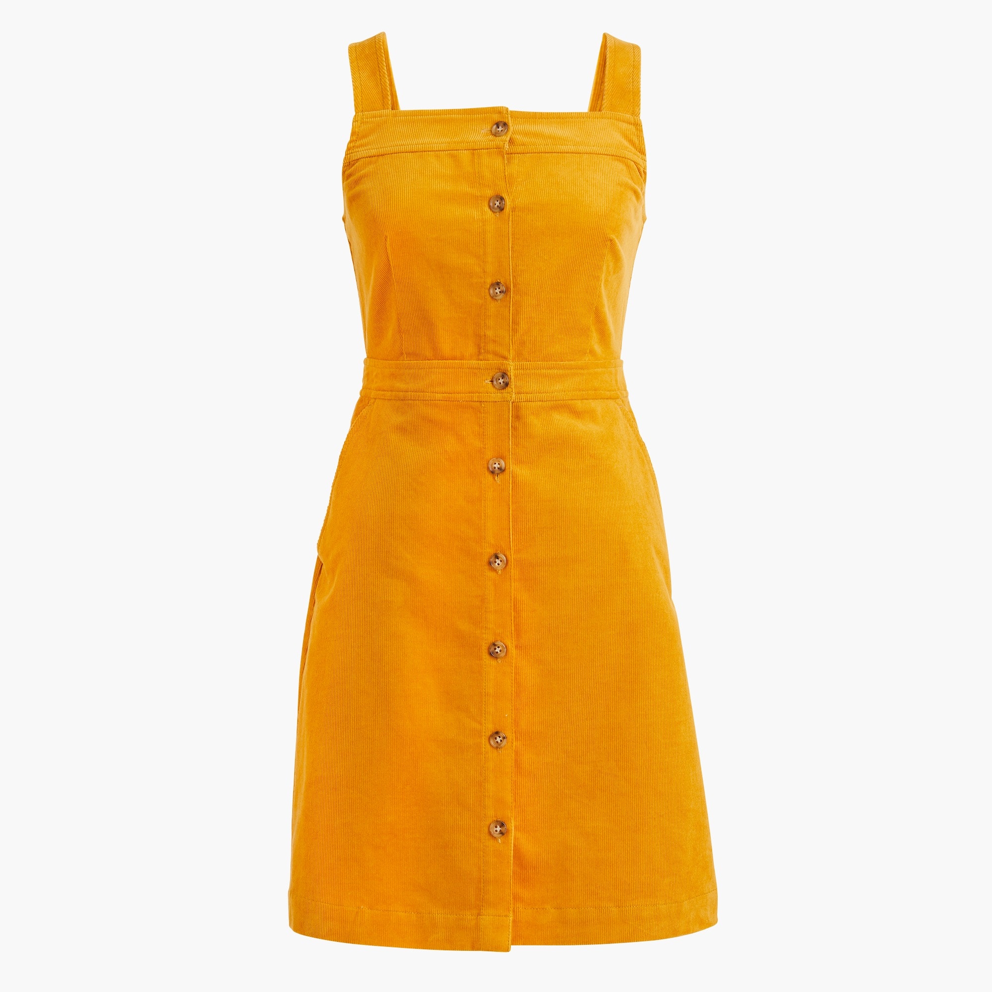 mustard corduroy overall dress