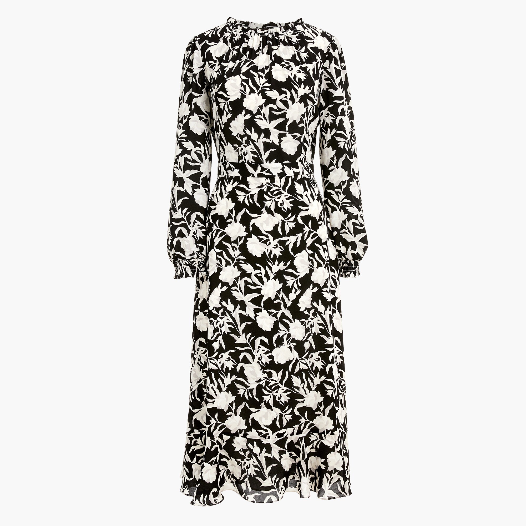 ruffle-neck peasant dress for women