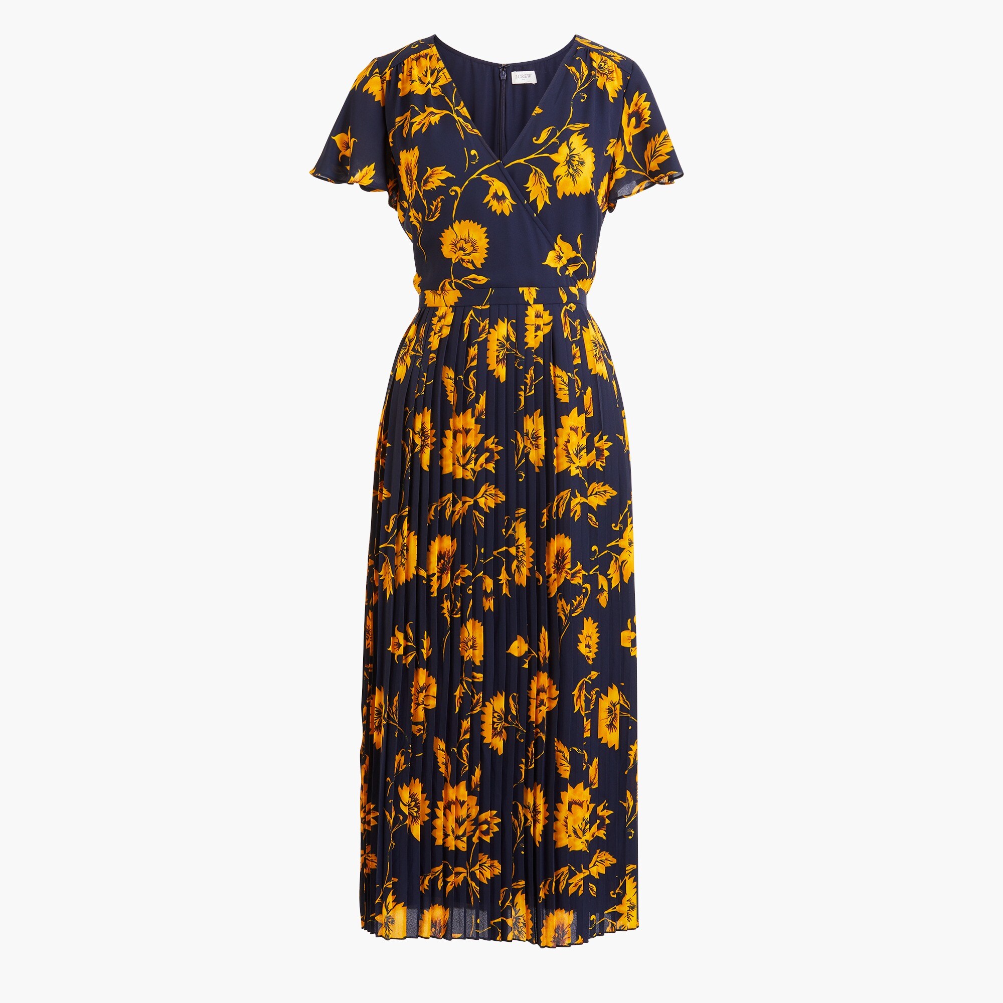 printed pleated midi wrap dress for women