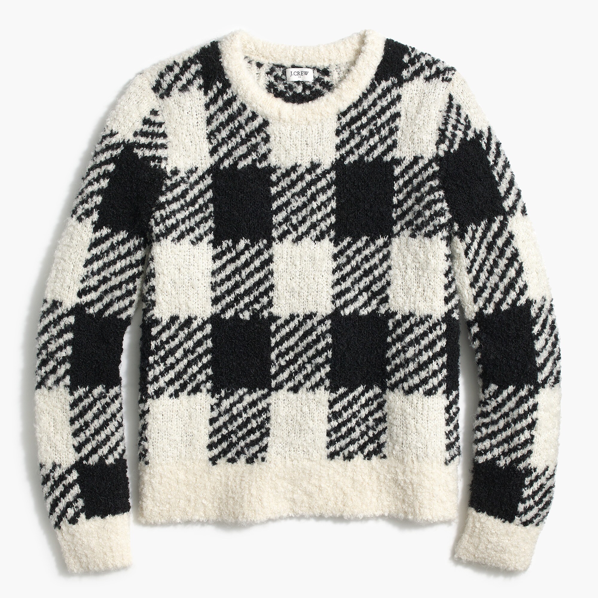 Bouclé buffalo-check sweater