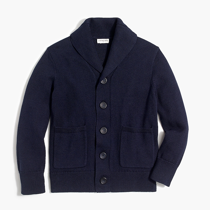 Factory: Boy's Cotton Shawl-collar Cardigan Sweater For Boys