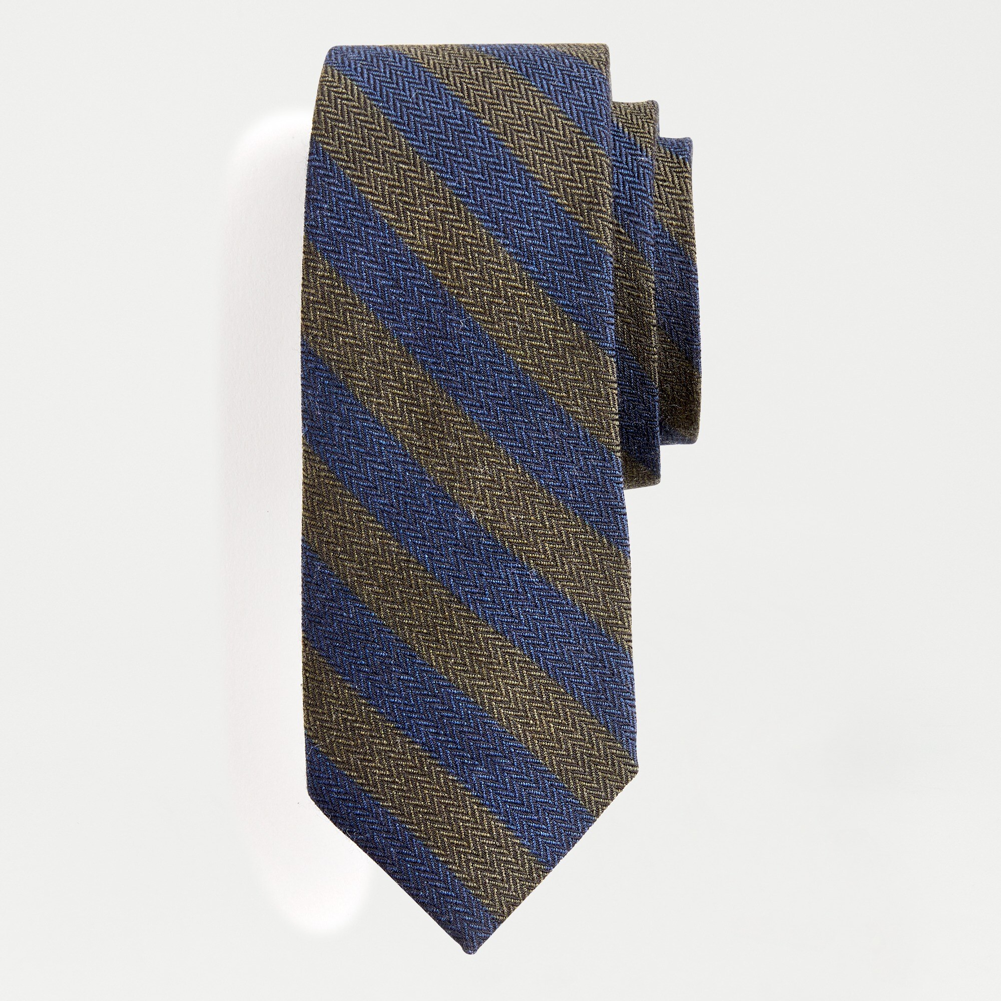 Herringbone striped wool tie