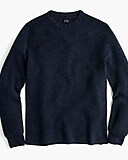 Washable merino wool waffle crewneck sweater