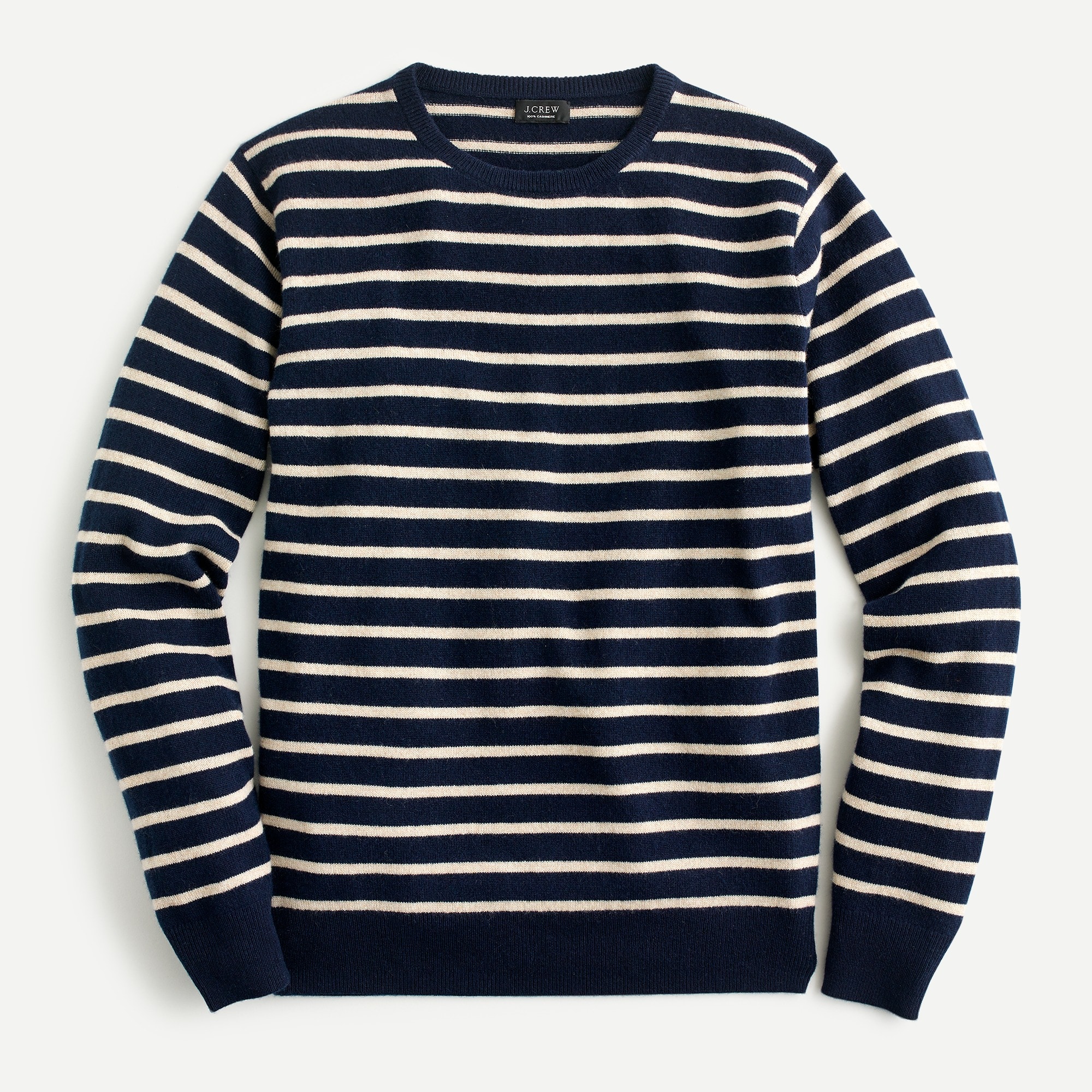 Cashmere crewneck sweater in stripe