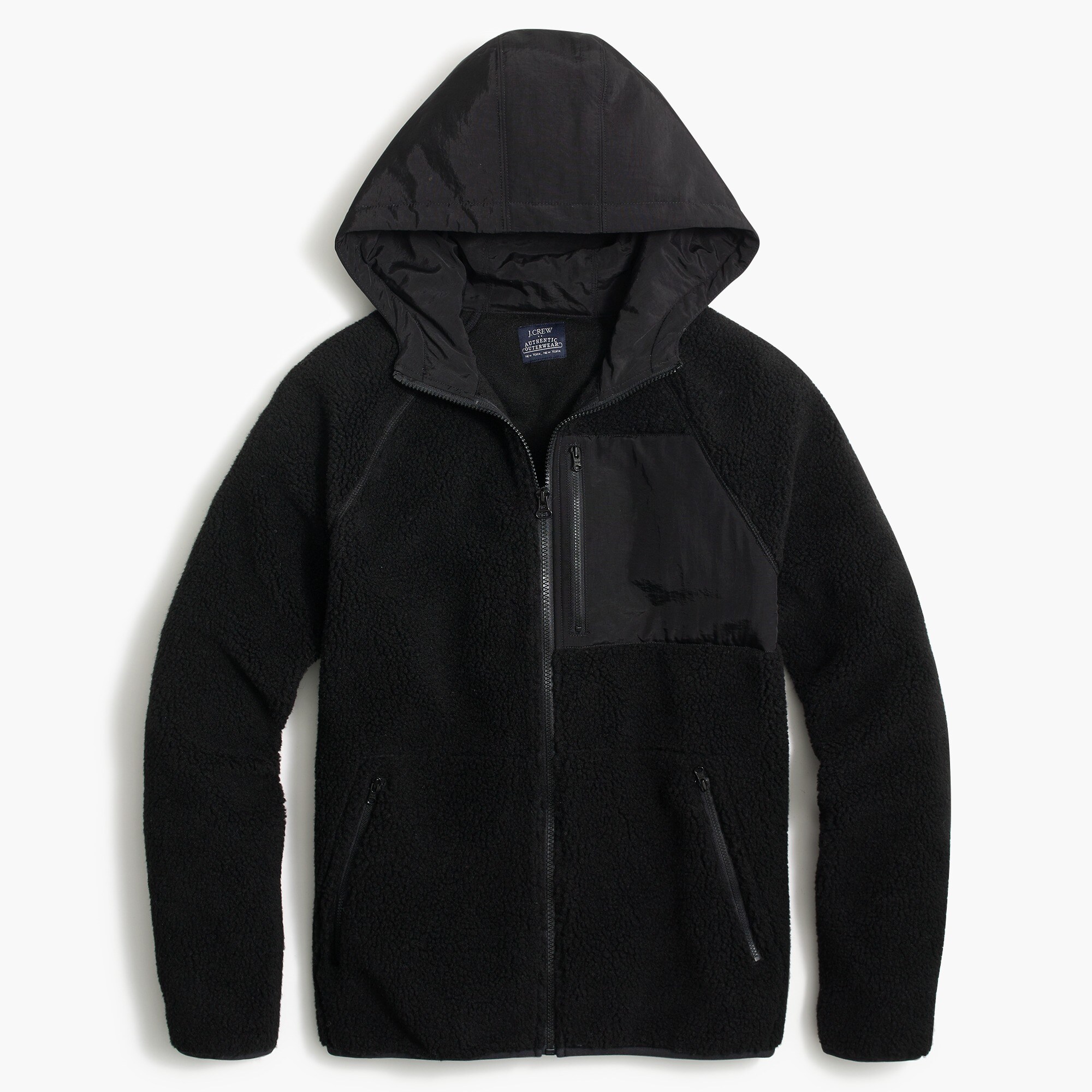 hooded sherpa jacket for men