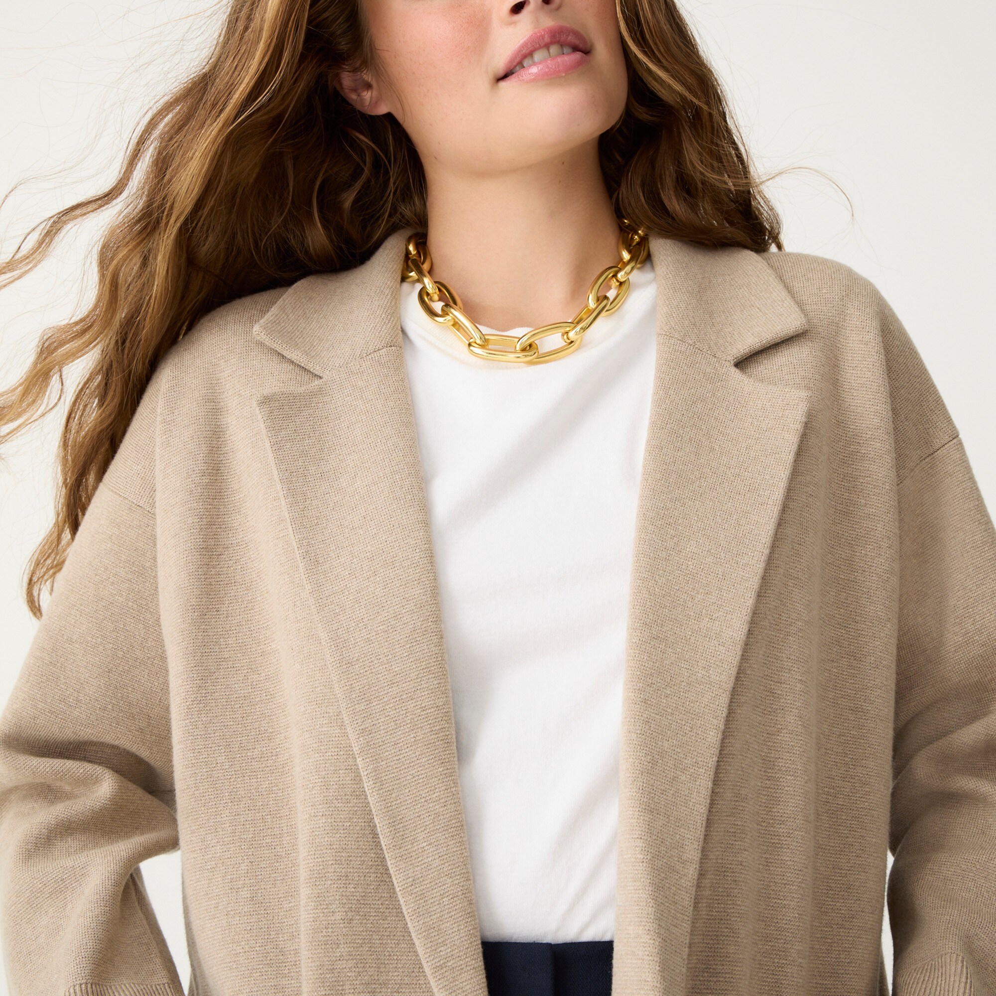 Ella open-front long sweater-blazer