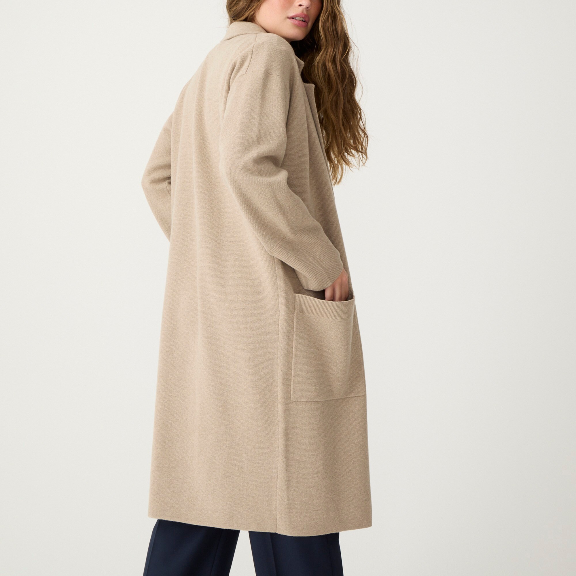 Ella open-front long sweater-blazer