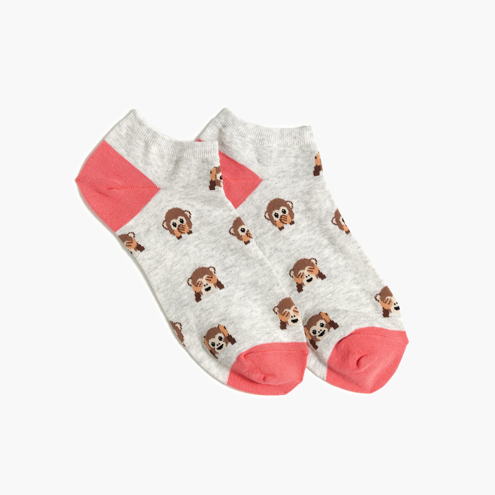 Monkey emoji ankle socks