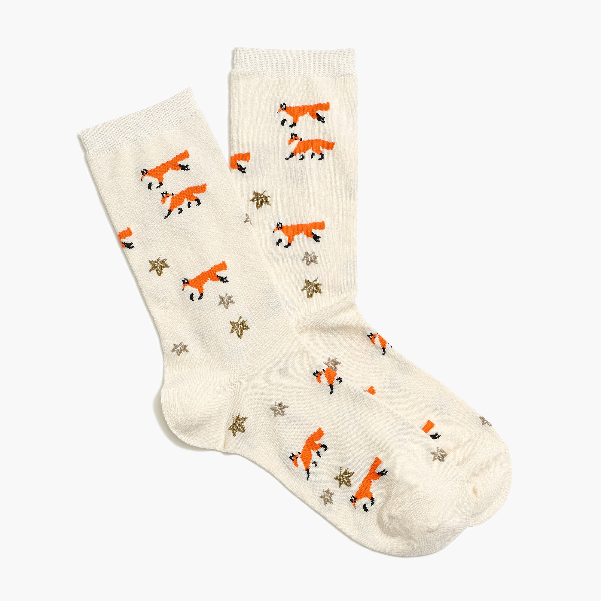 Foxes and leaves trouser socks