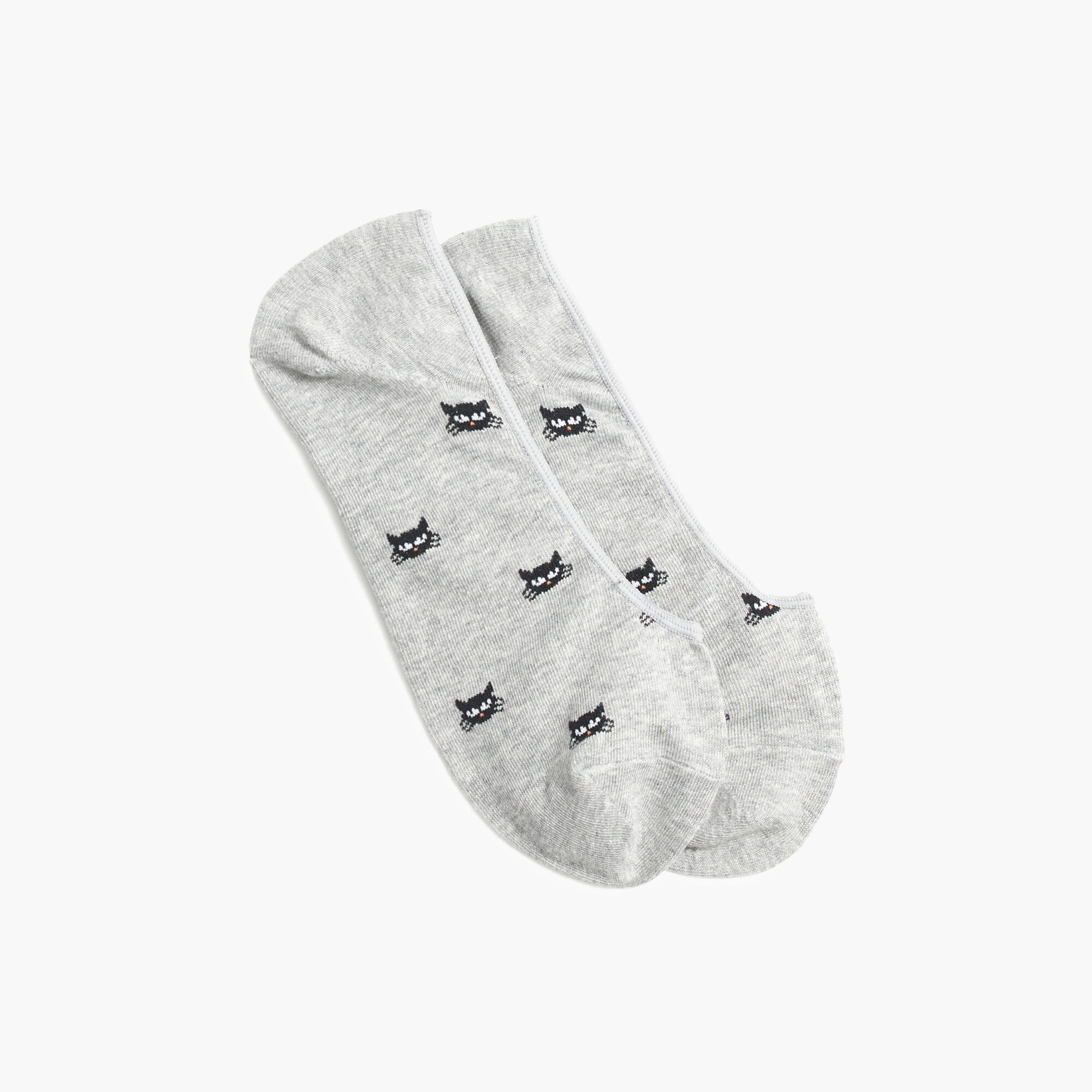 Black cats no-show socks