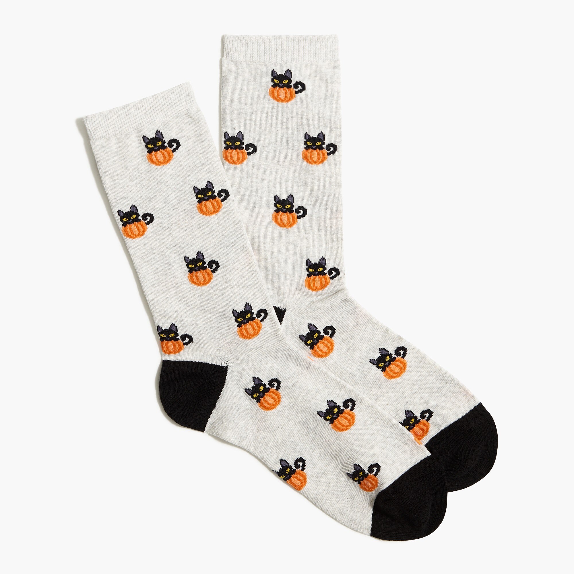 Pumpkins and cats trouser socks