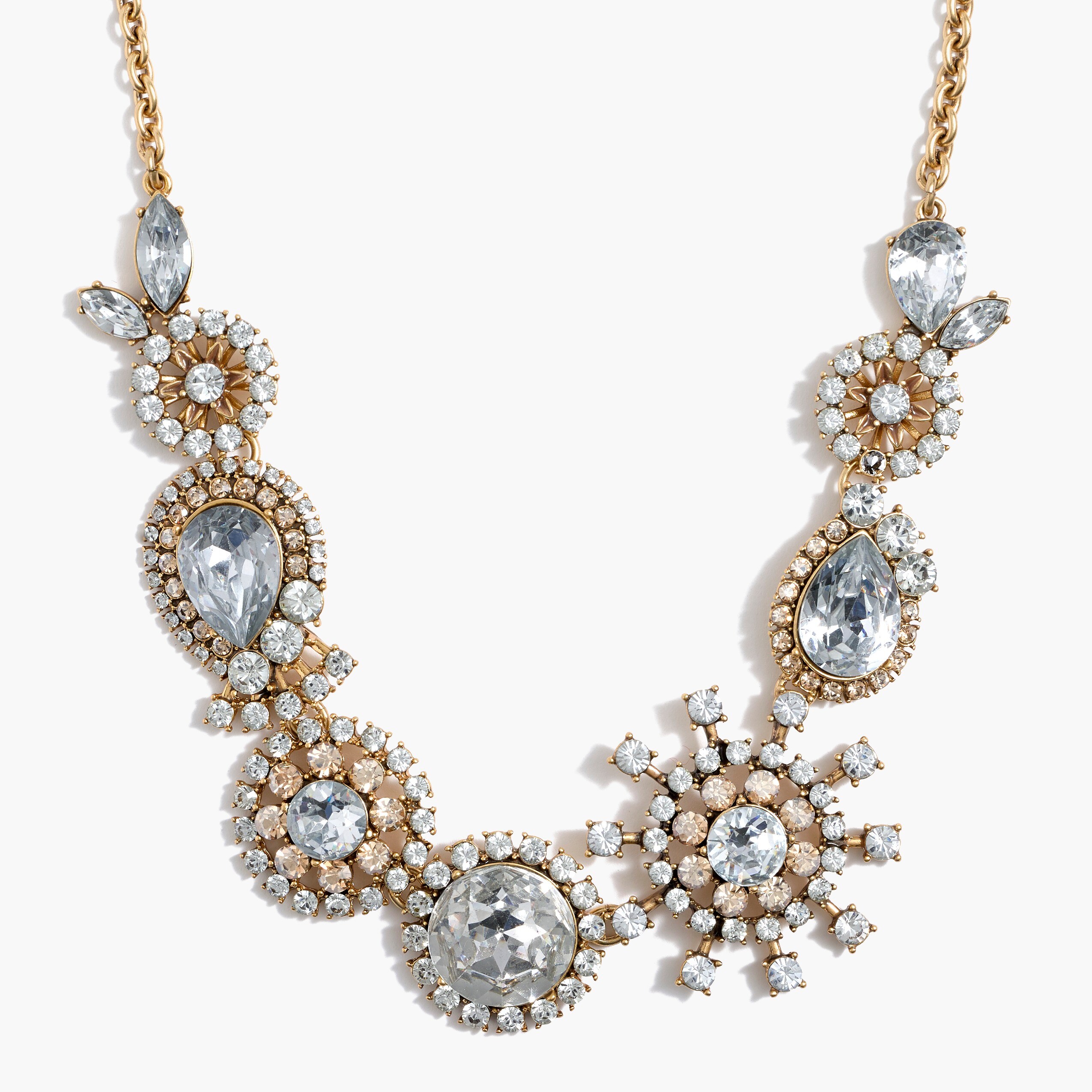 Crystal burst statement necklace