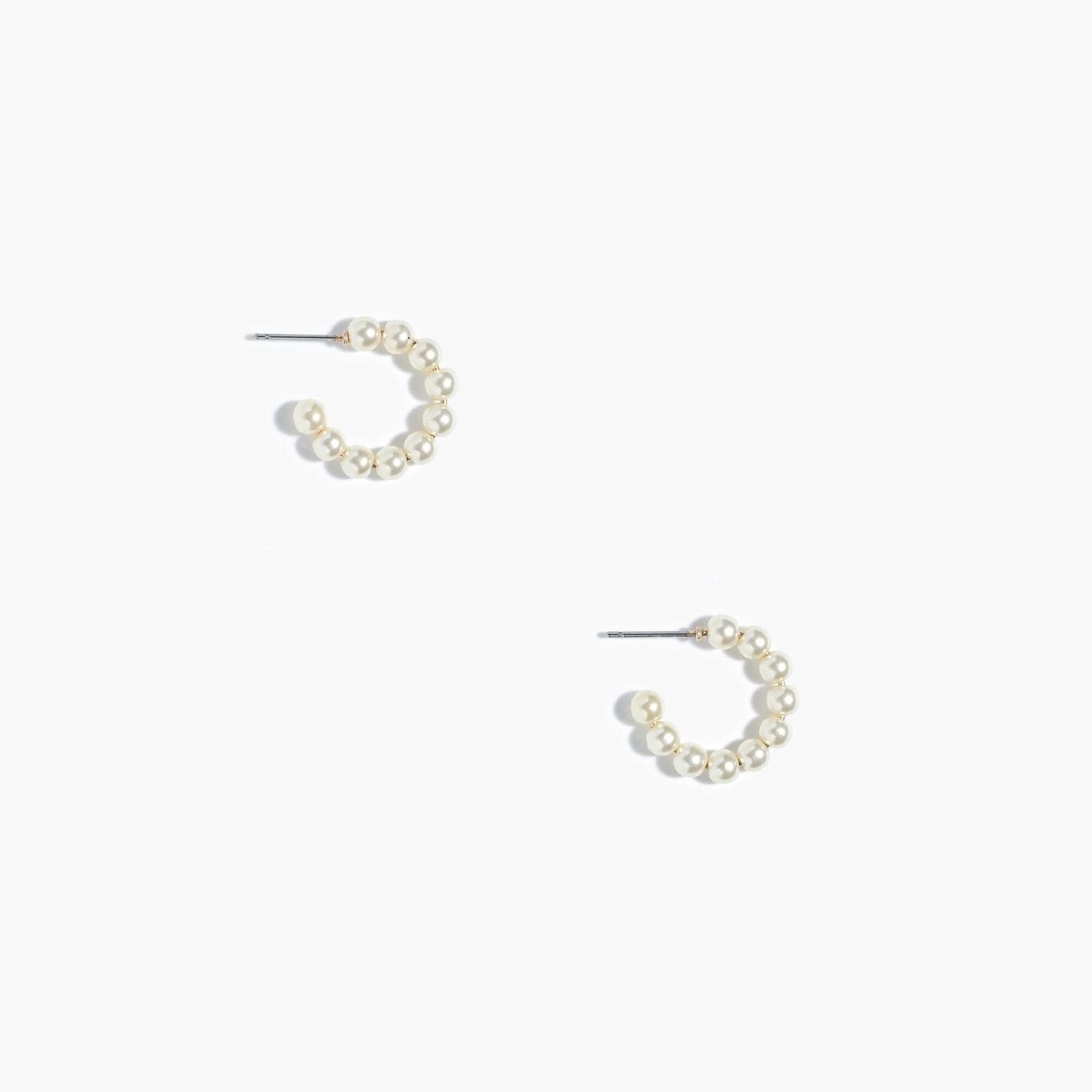 Tiny pearl hoop earrings