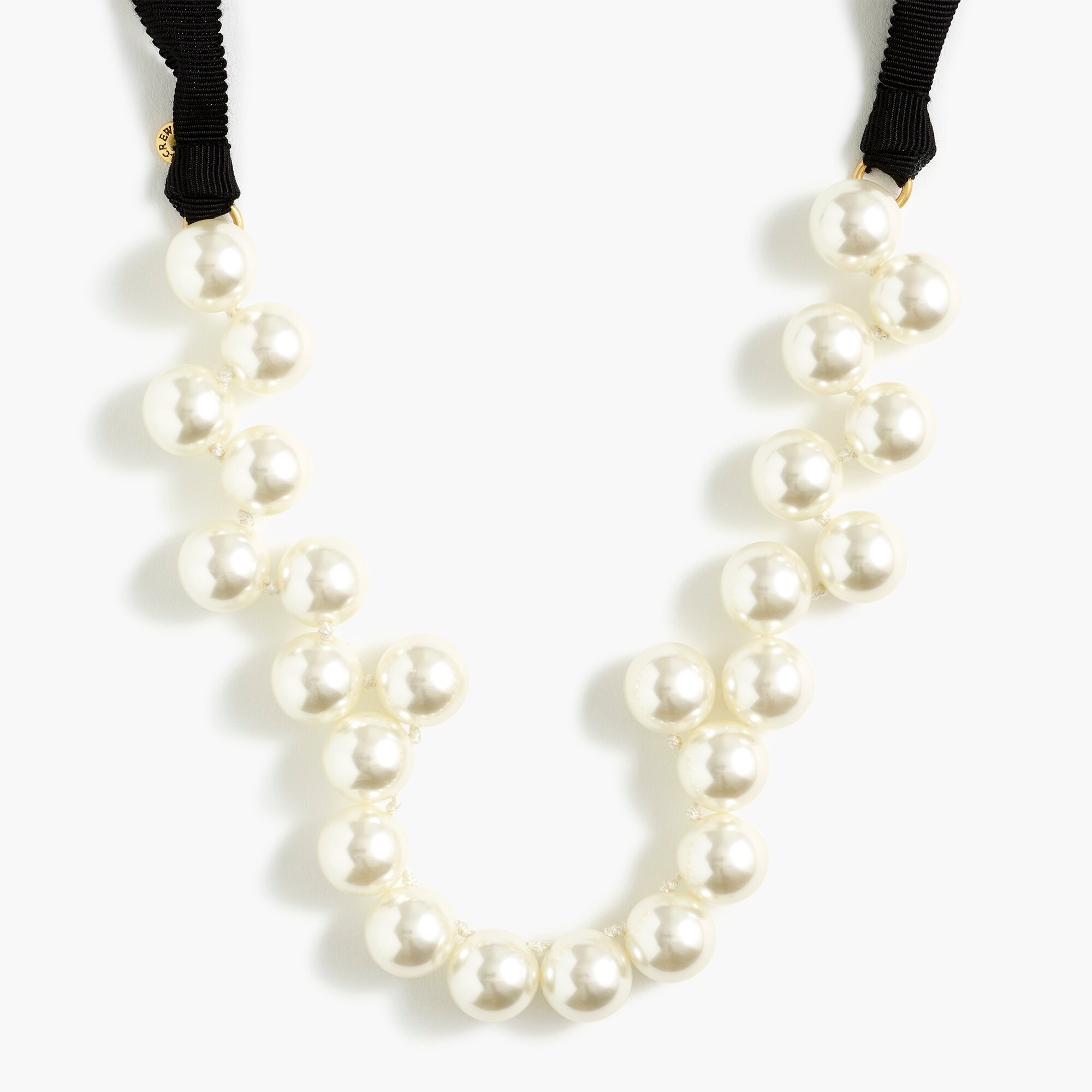 Pearl tie statement necklace