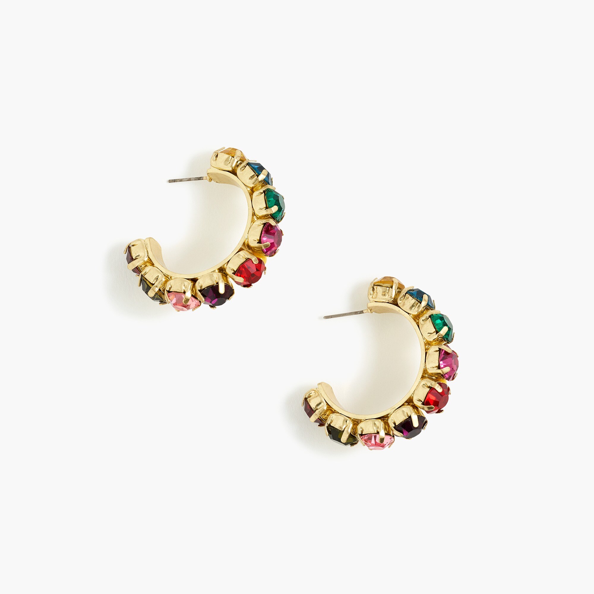 Thick crystal hoop earrings