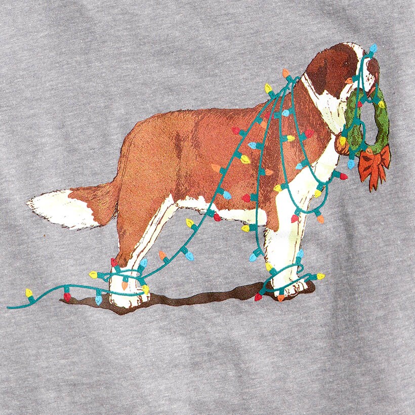 Boys' long-sleeve Saint Bernard graphic tee HEATHER GREY LIT MULTI factory: boys' long-sleeve saint bernard graphic tee for boys