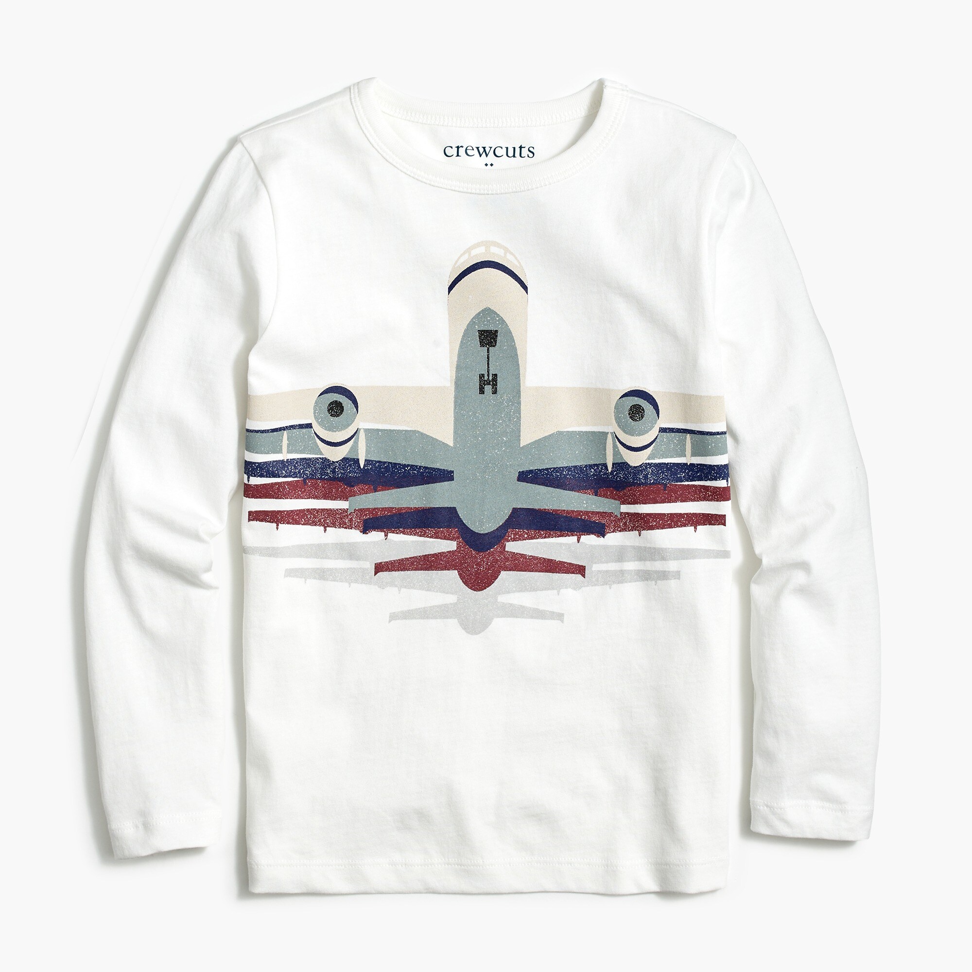 Boys' long-sleeve airplane graphic tee