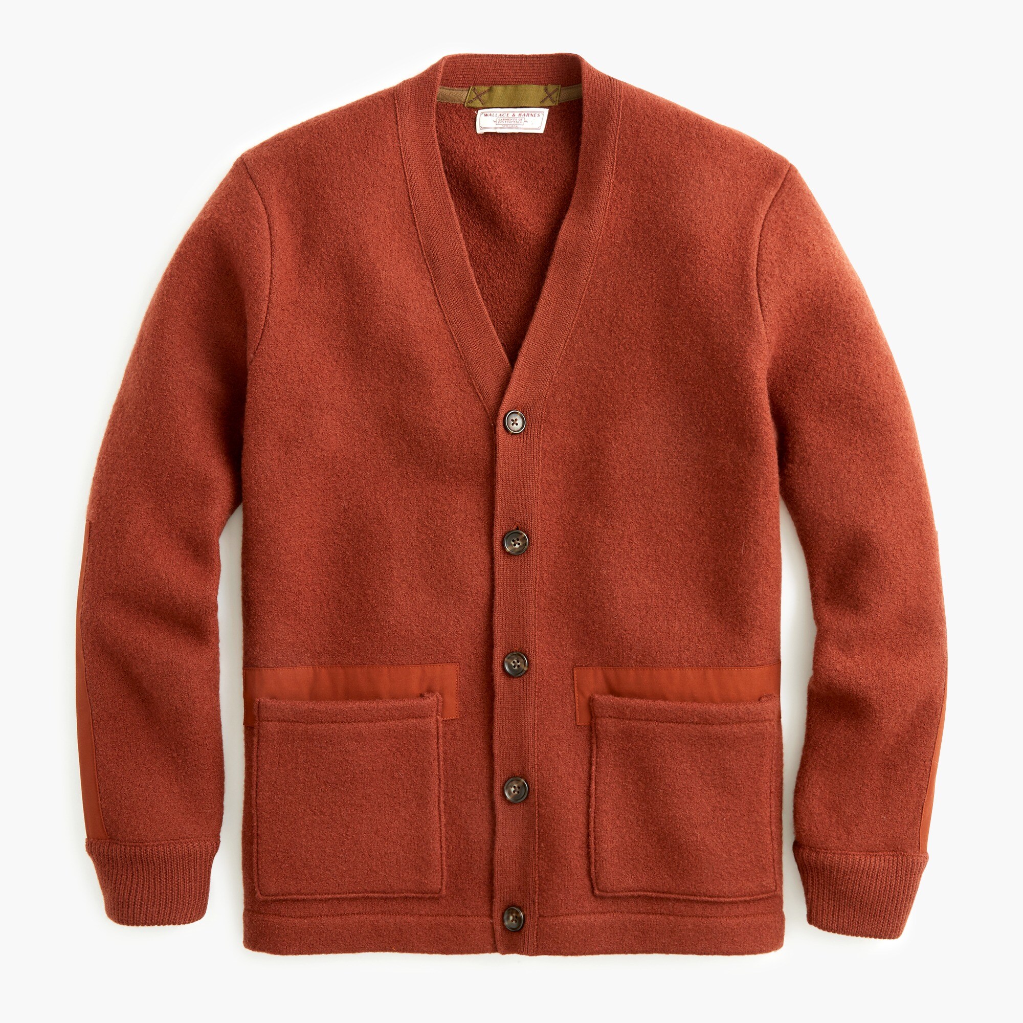 J Crew Wallace Barnes Felted Merino Wool Cardigan Sweater In Orange