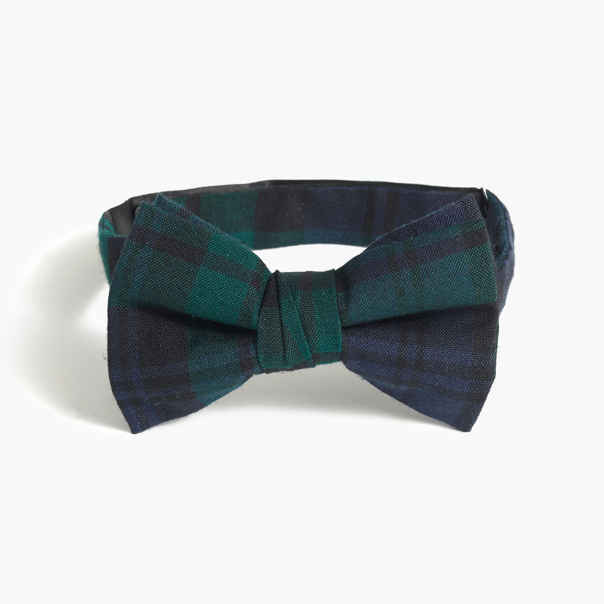 pre-tied bow tie in black watch plaid for men