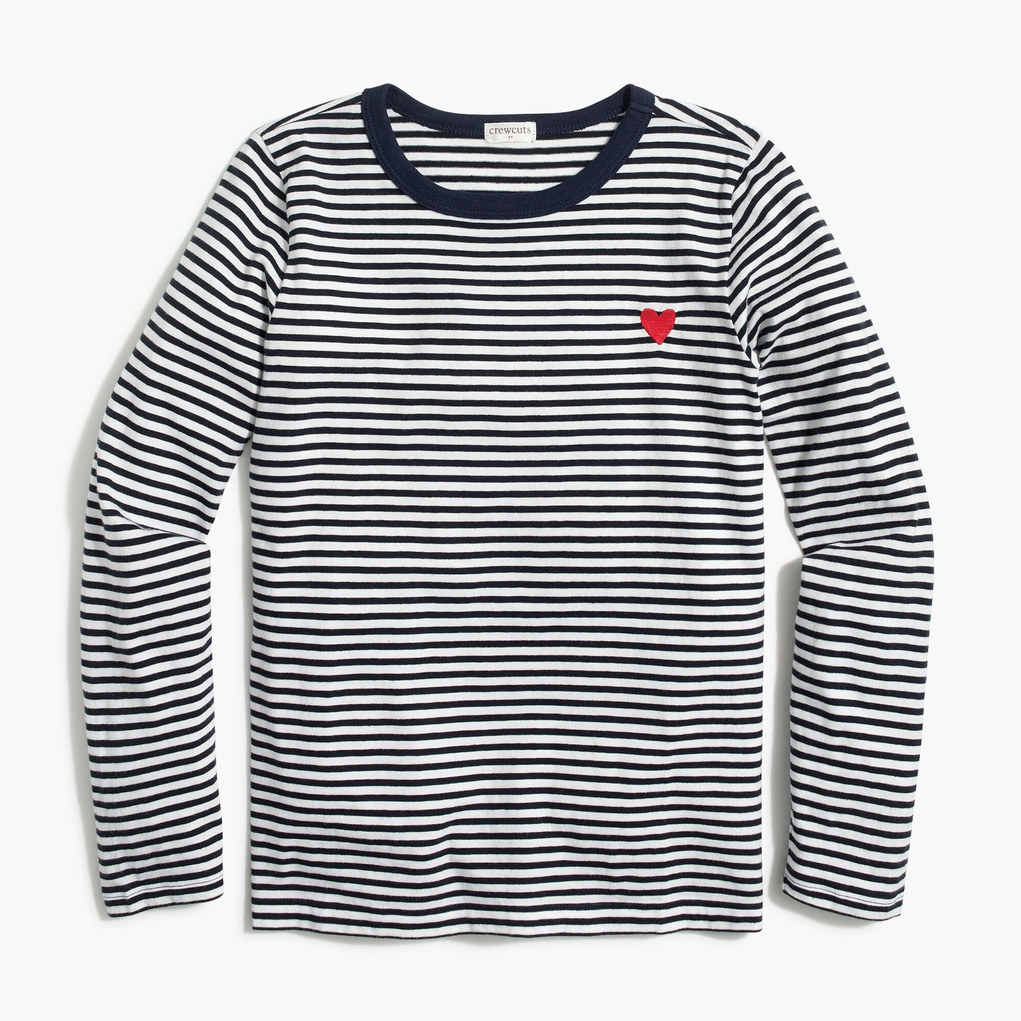 Girls' striped little hearts graphic tee