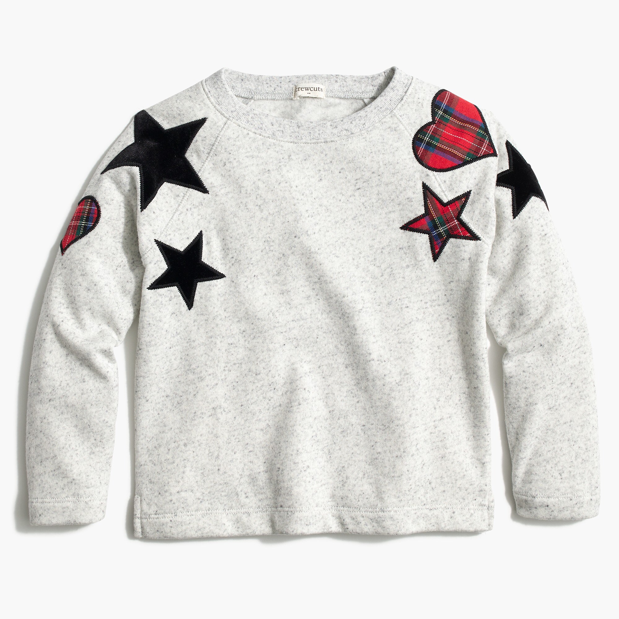 Girls' heart and star patch sweatshirt