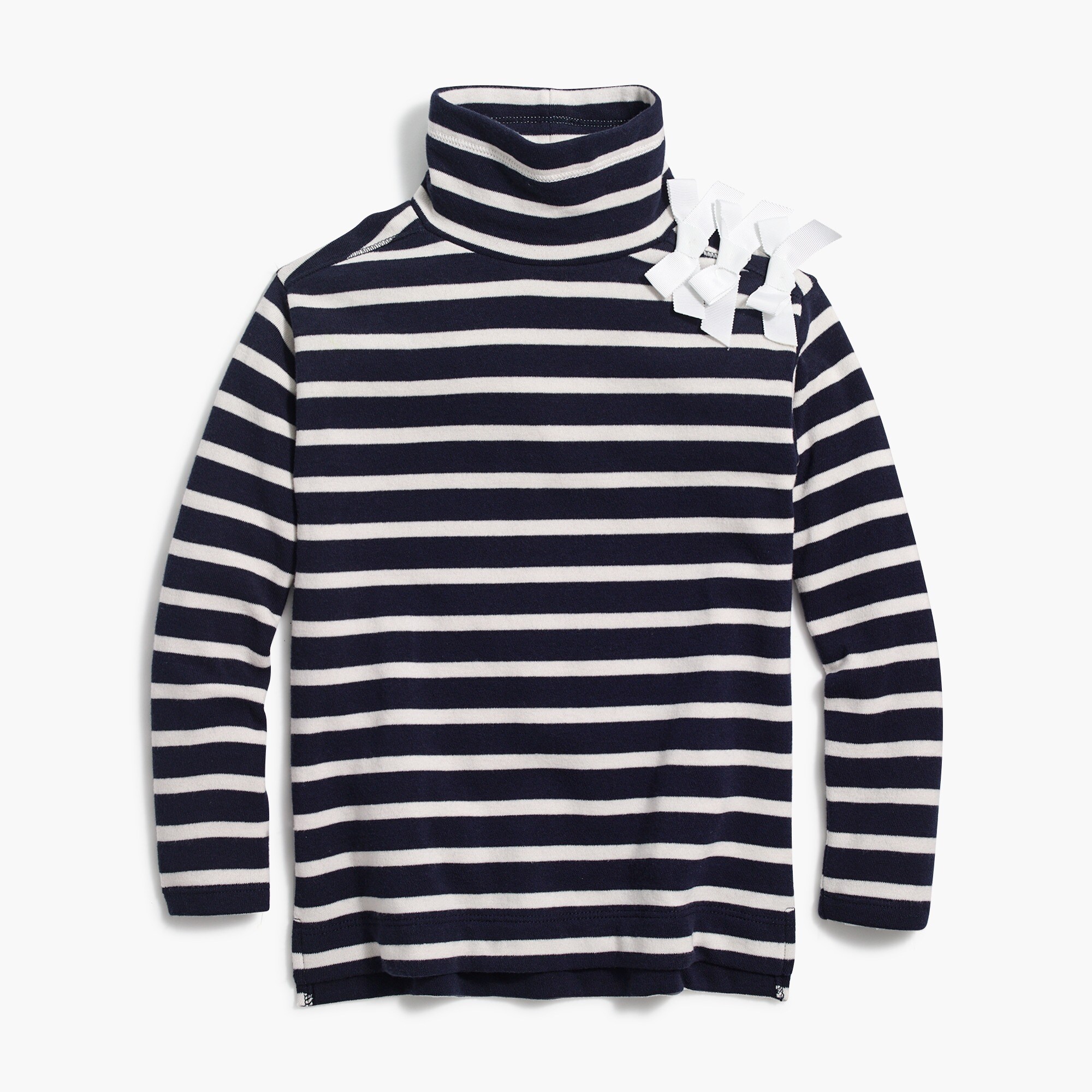 Girls' striped bow top popover sweatshirt