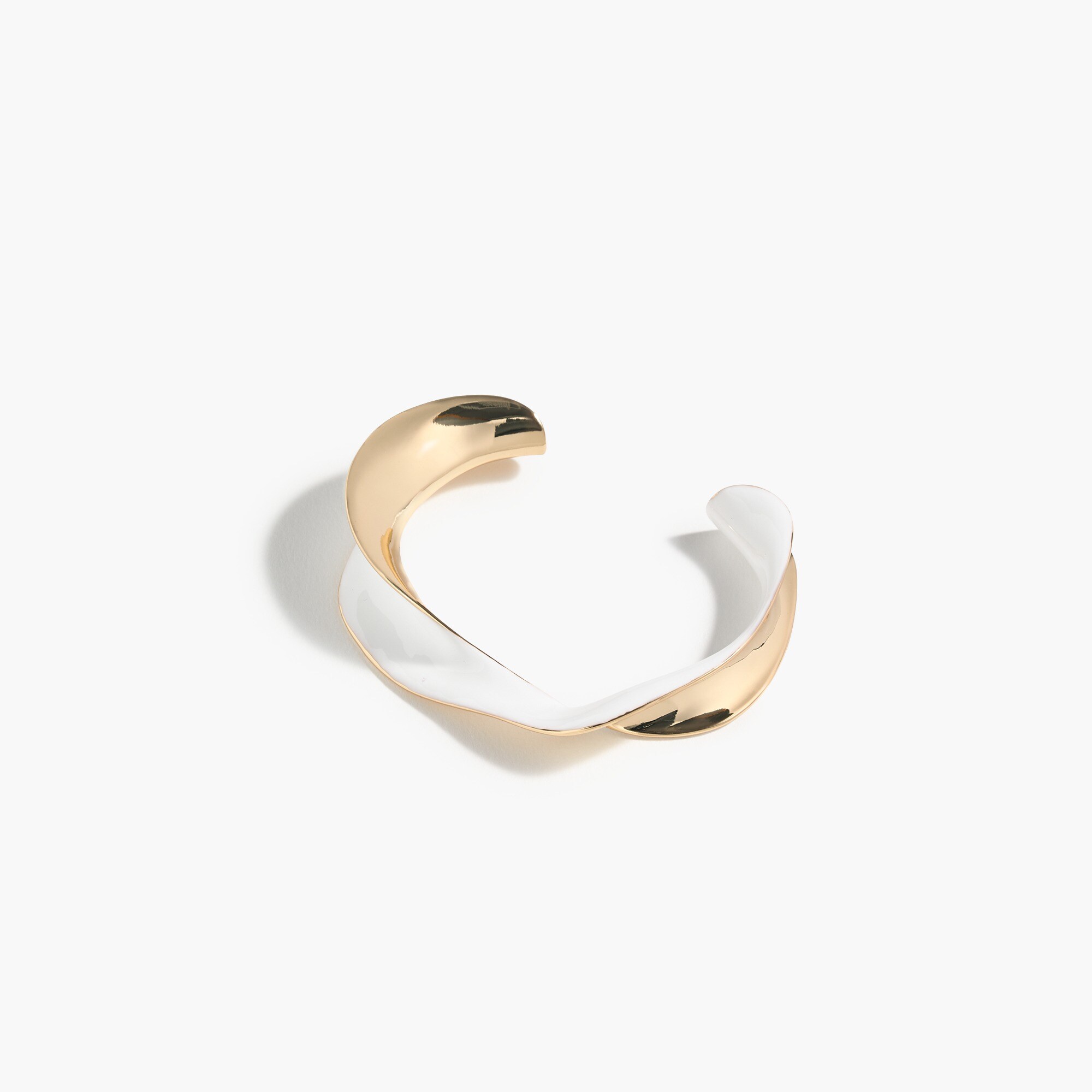 Enamel and metal twist cuff bracelet