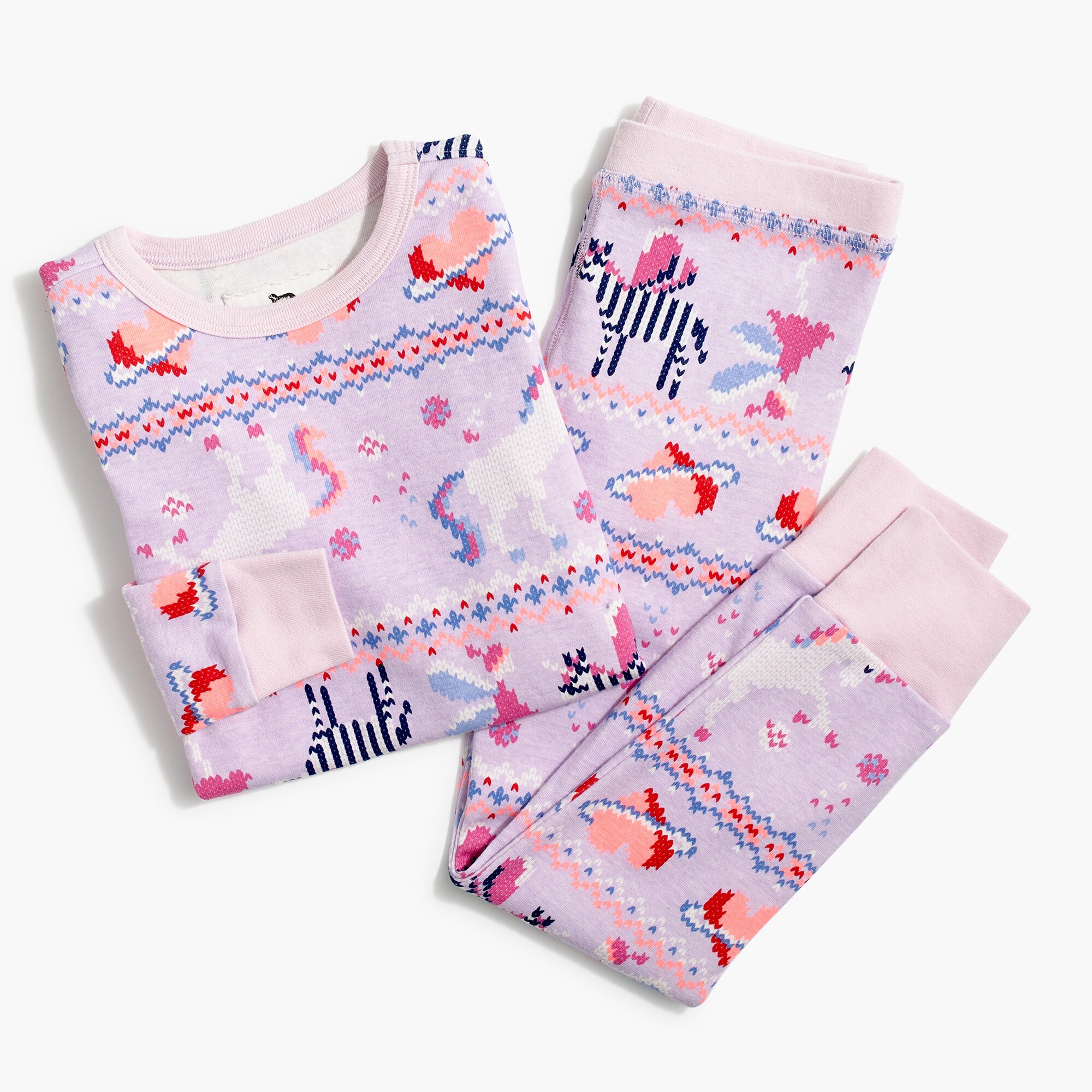 Girls' long-sleeve unicorn sleep set